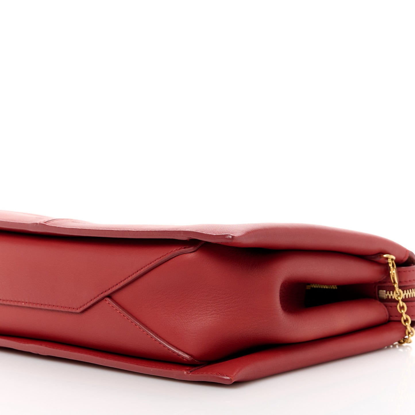 Supple Natural Calfskin Tri-Fold Clutch Red