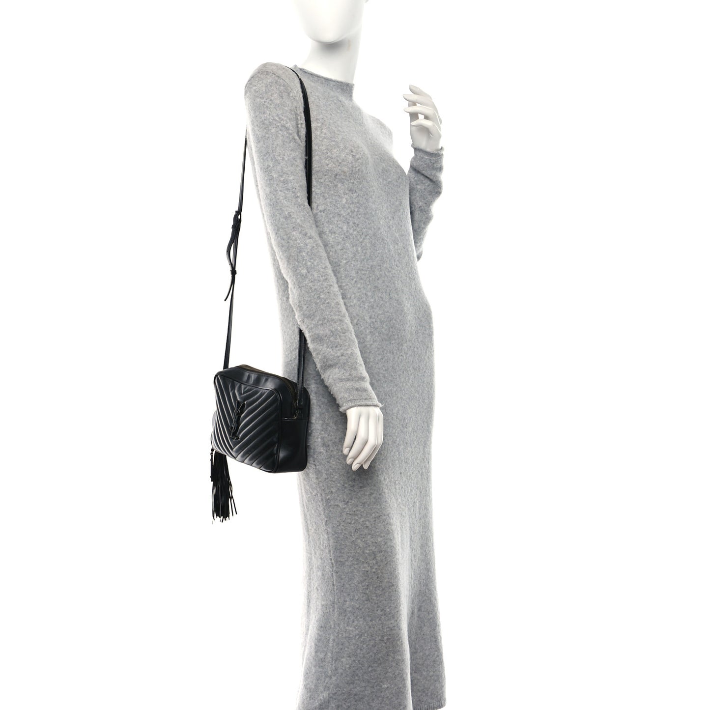 Calfskin Matelasse Monogram Monochrome Lou Camera Bag Black