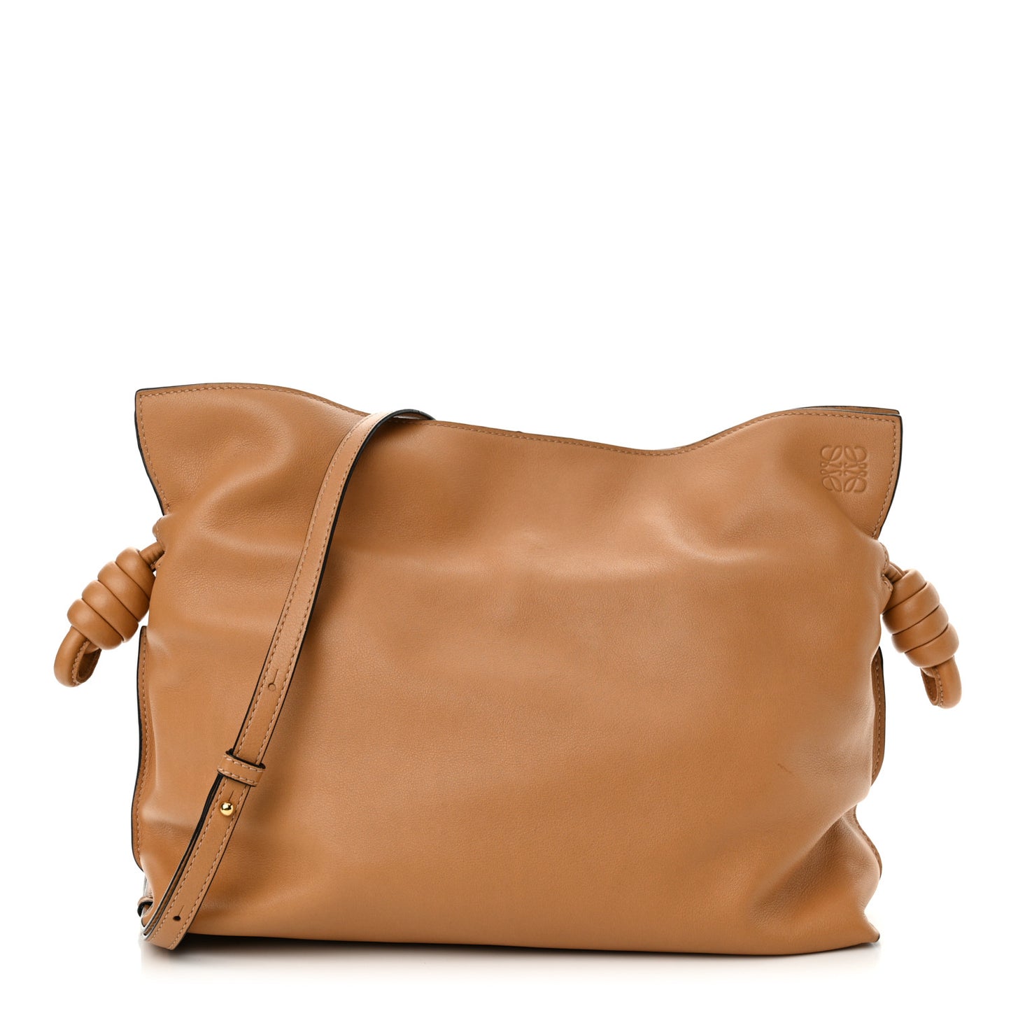 Nappa Flamenco Knot Clutch Warm Desert
