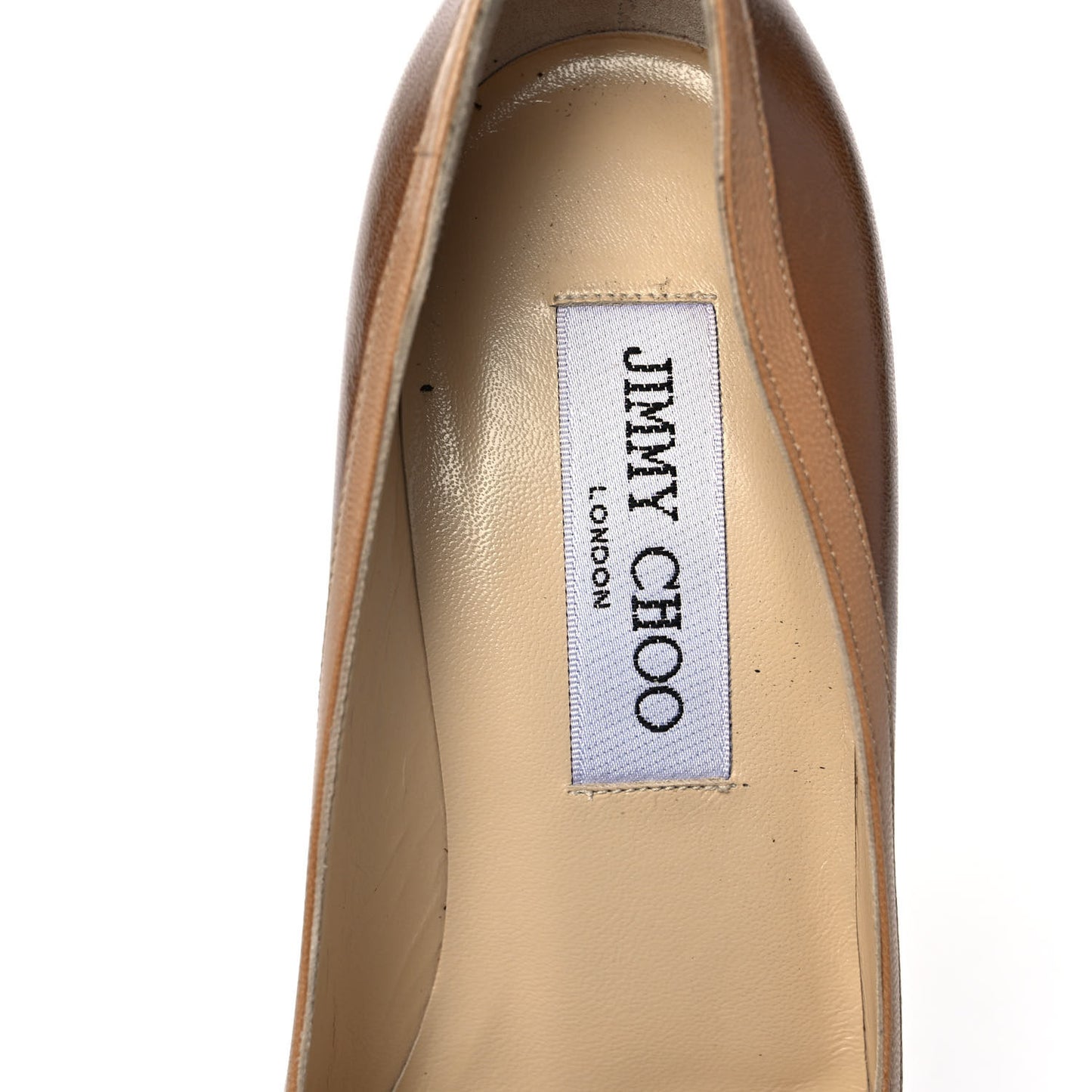 Calfskin Pointy Toe Pumps 35.5 Brown Beige