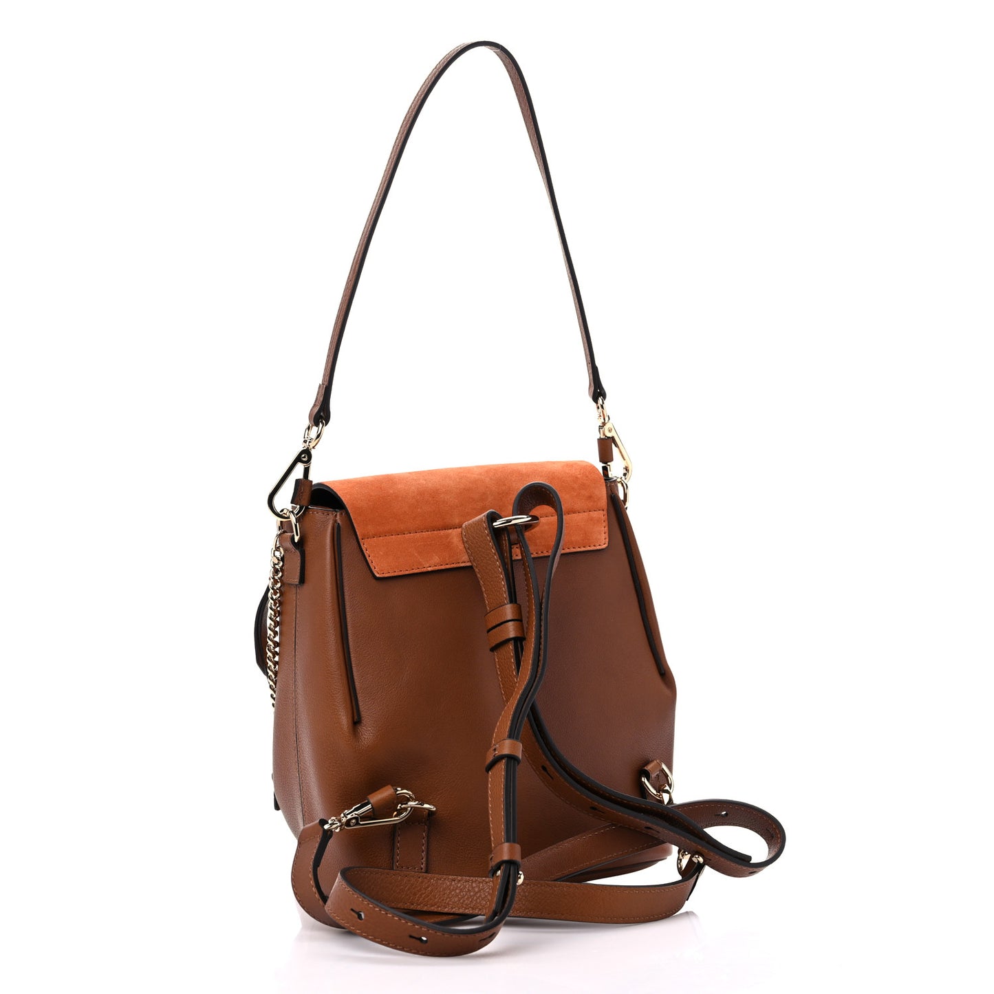 Suede Calfskin Small Faye Backpack Tan