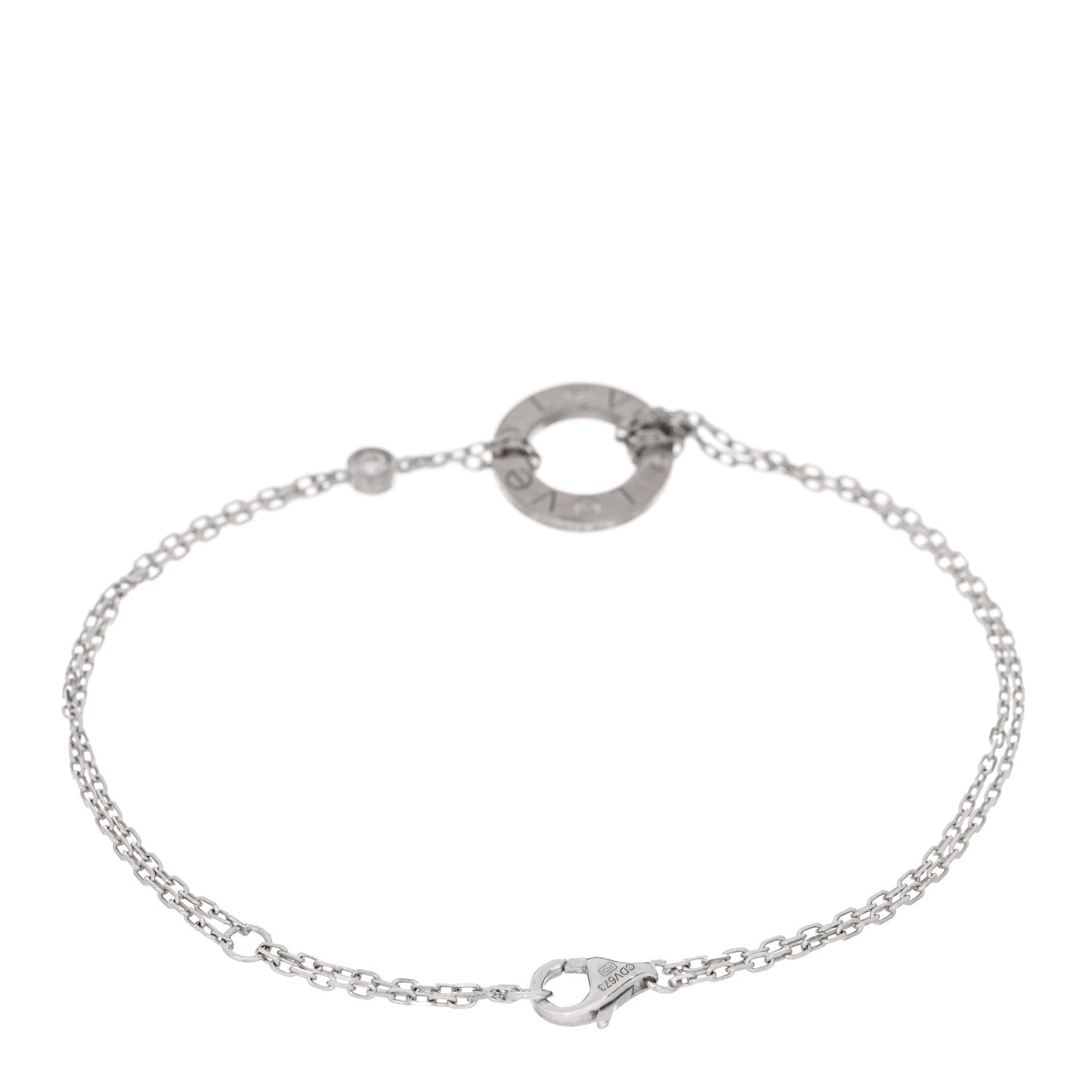 Cartier 18K White Gold Diamond LOVE Bracelet 2 of 3