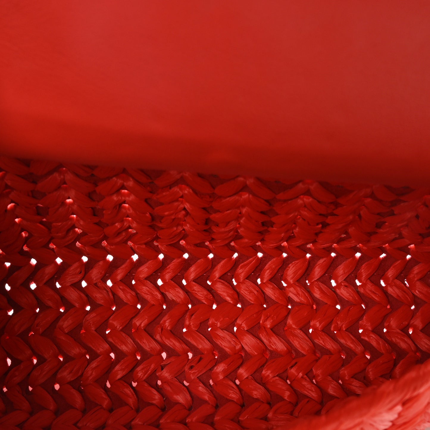 Paglia Vitello Grace FF Woven Baguette Lava