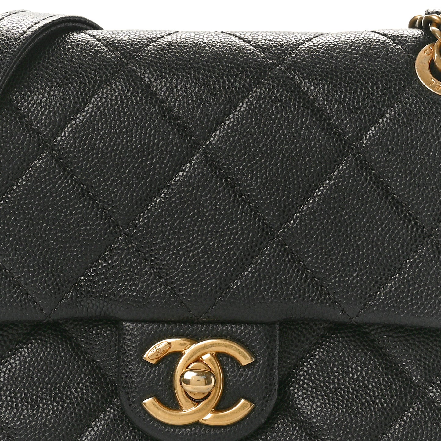 Caviar Quilted Mini Chain Flap Black