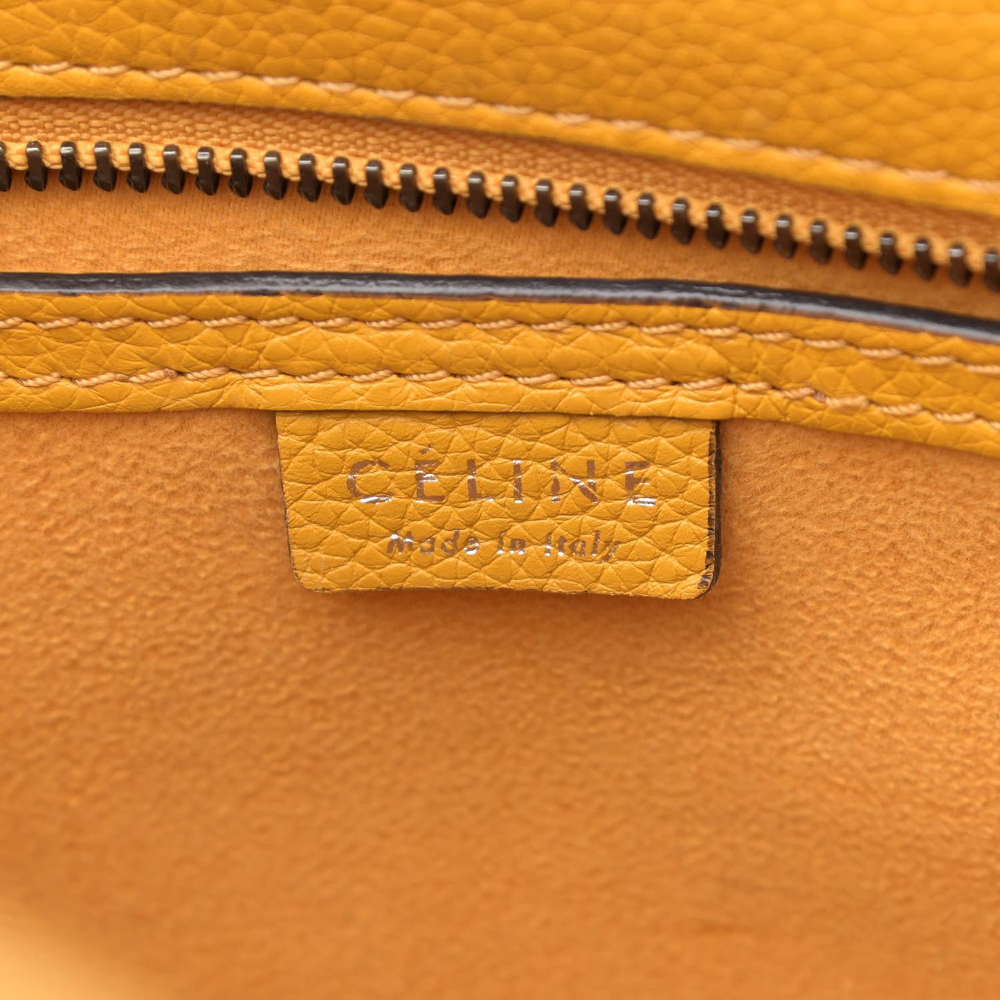 Drummed Calfskin Nano Luggage Ocre