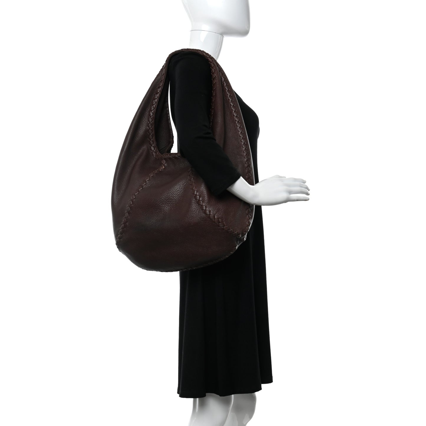 Cervo Deerskin Large Hobo Truffle