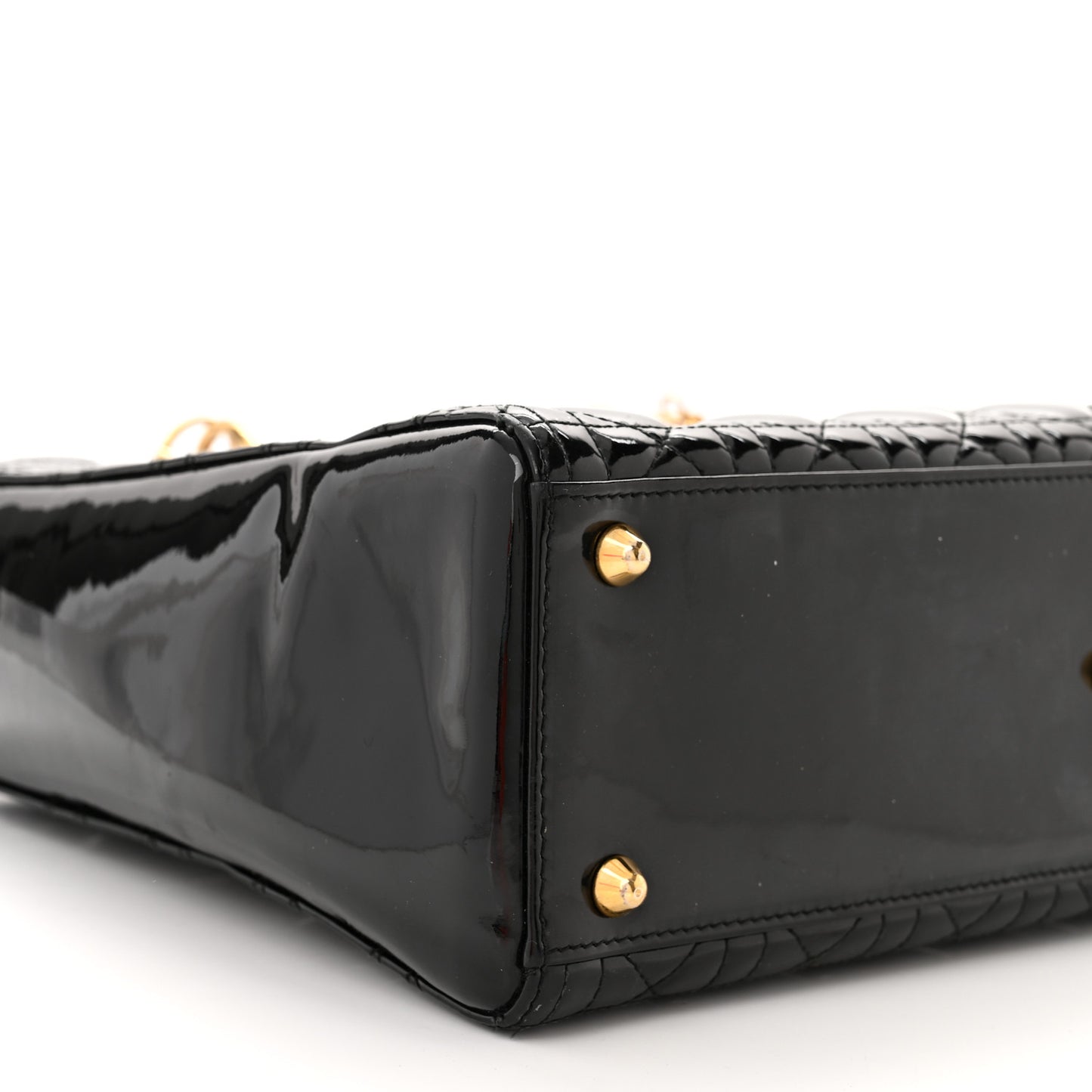 Patent Cannage Large Lady Dior Black