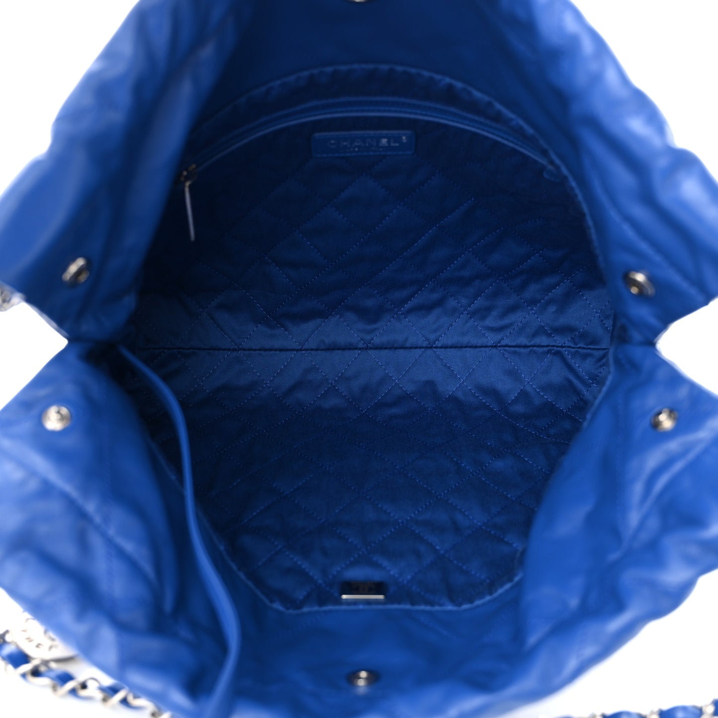 Shiny Calfskin Quilted Small Chanel 22 Dark Blue