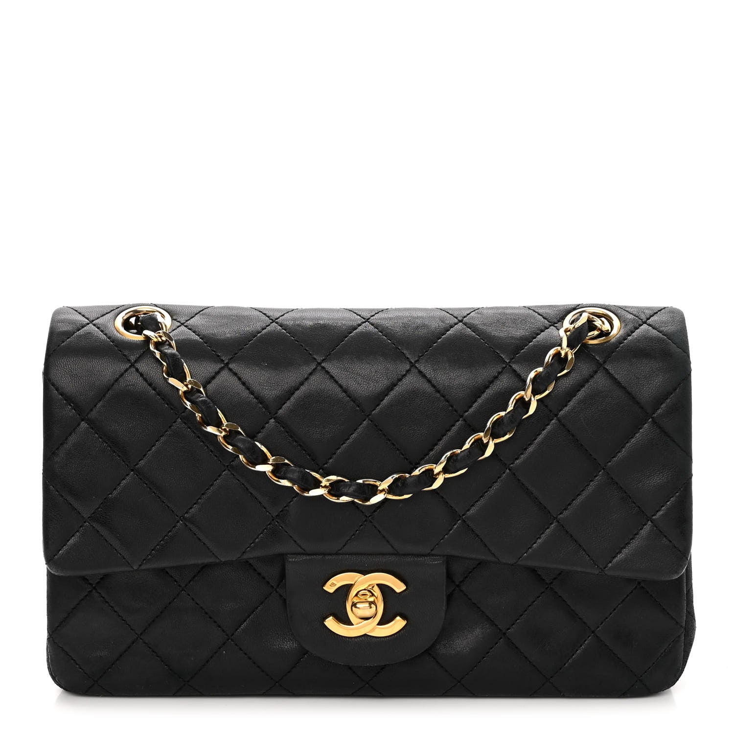 Chanel Lambskin Quilted Small Double Flap Black 1 of 15