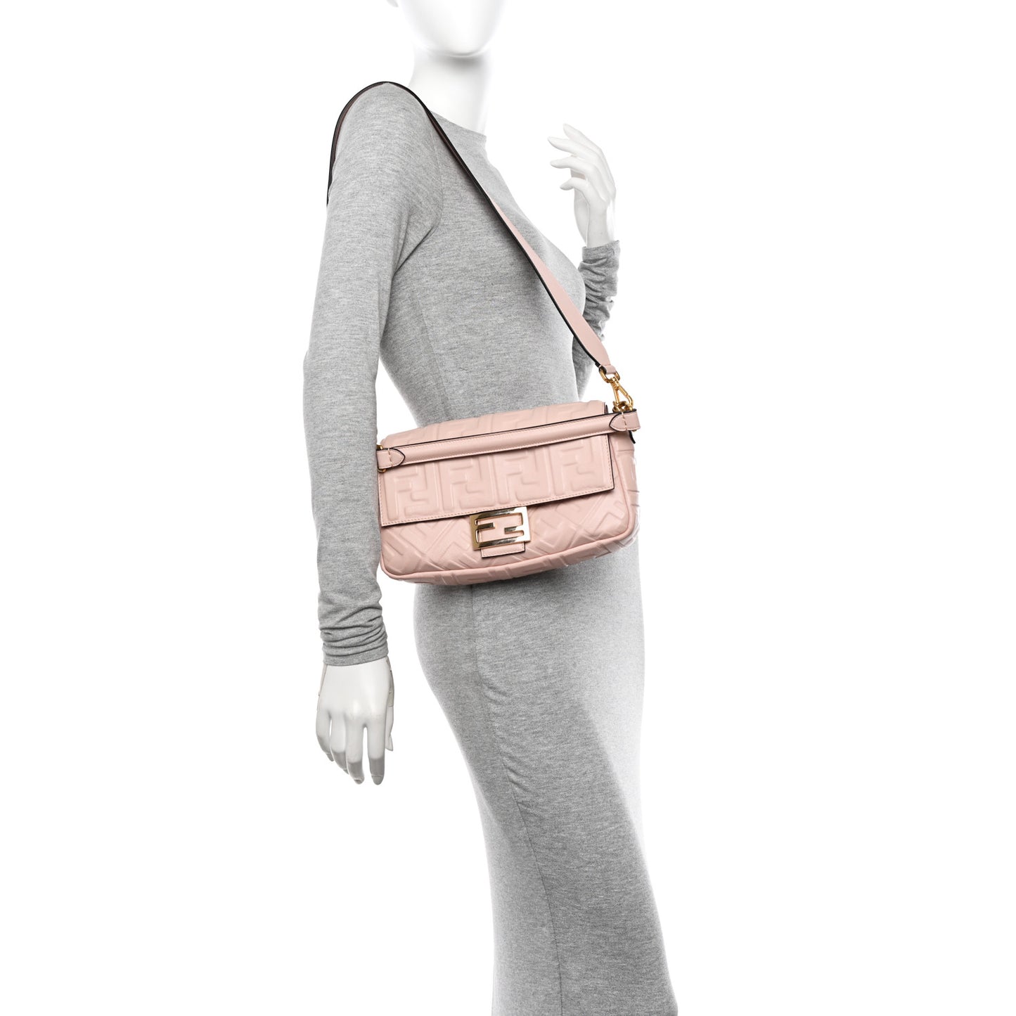 Nappa FF 1974 Embossed Baguette Rosa Quarzo