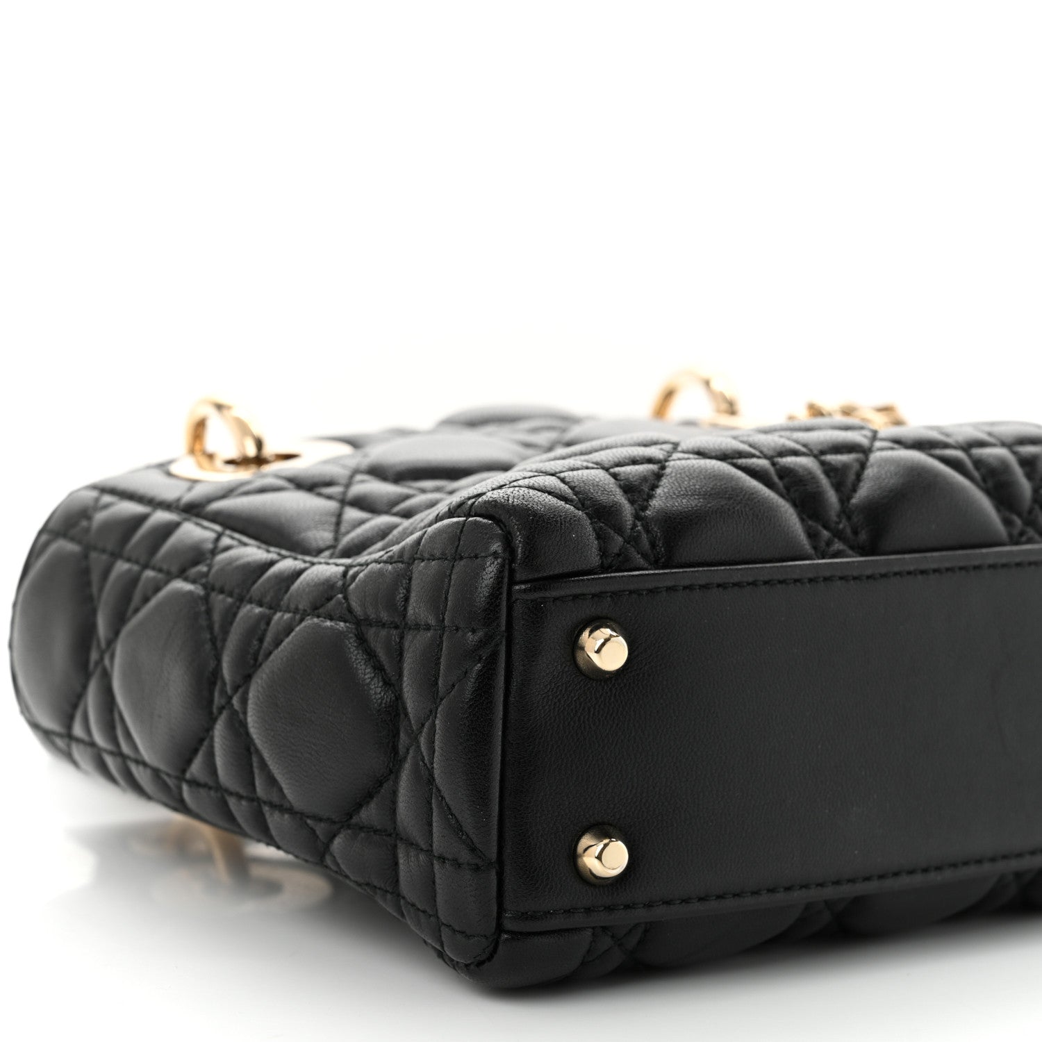Christian Dior Lambskin Cannage Mini Lady Dior Black 9 of 10