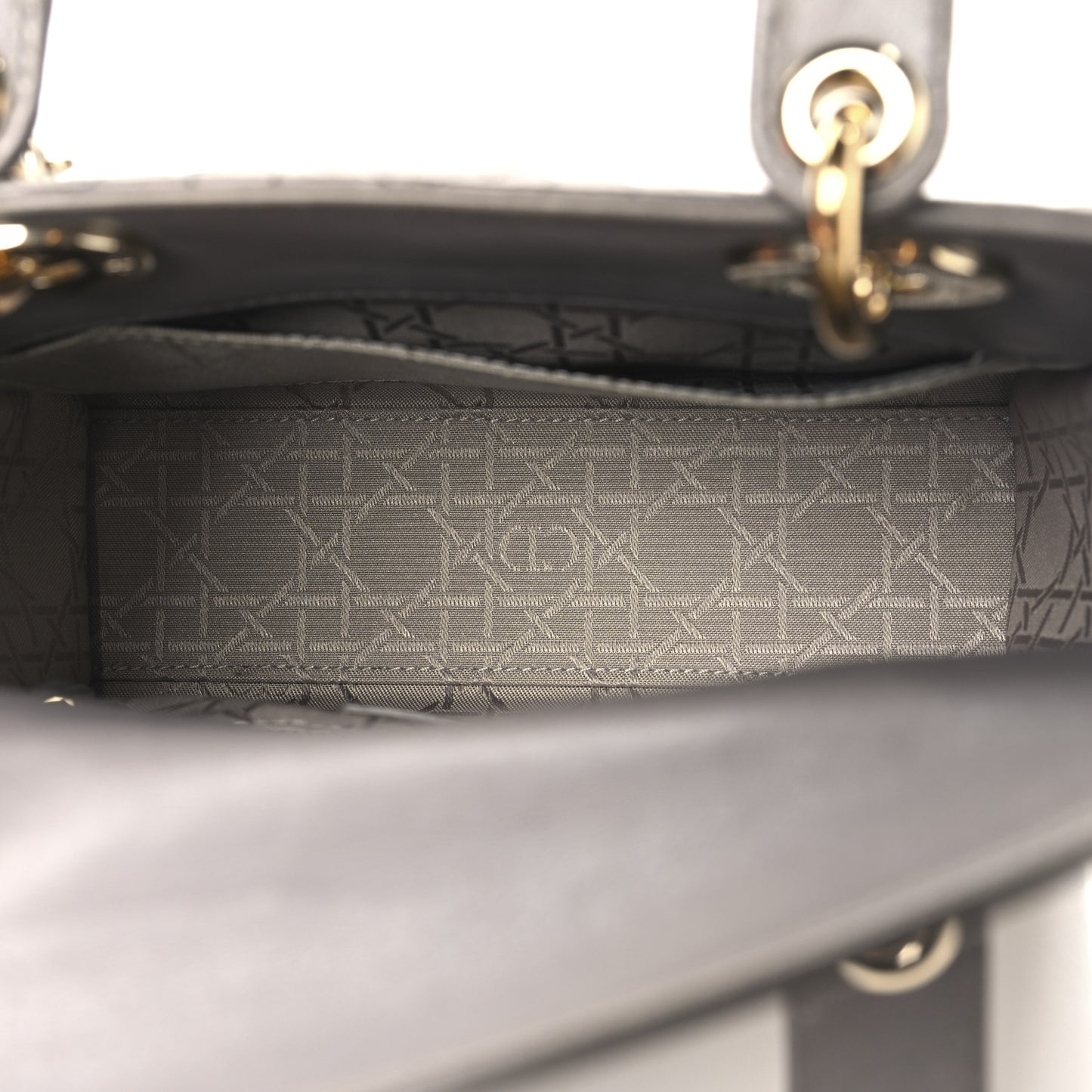 Lambskin Cannage Small Lucky Badges My Lady Dior Grey