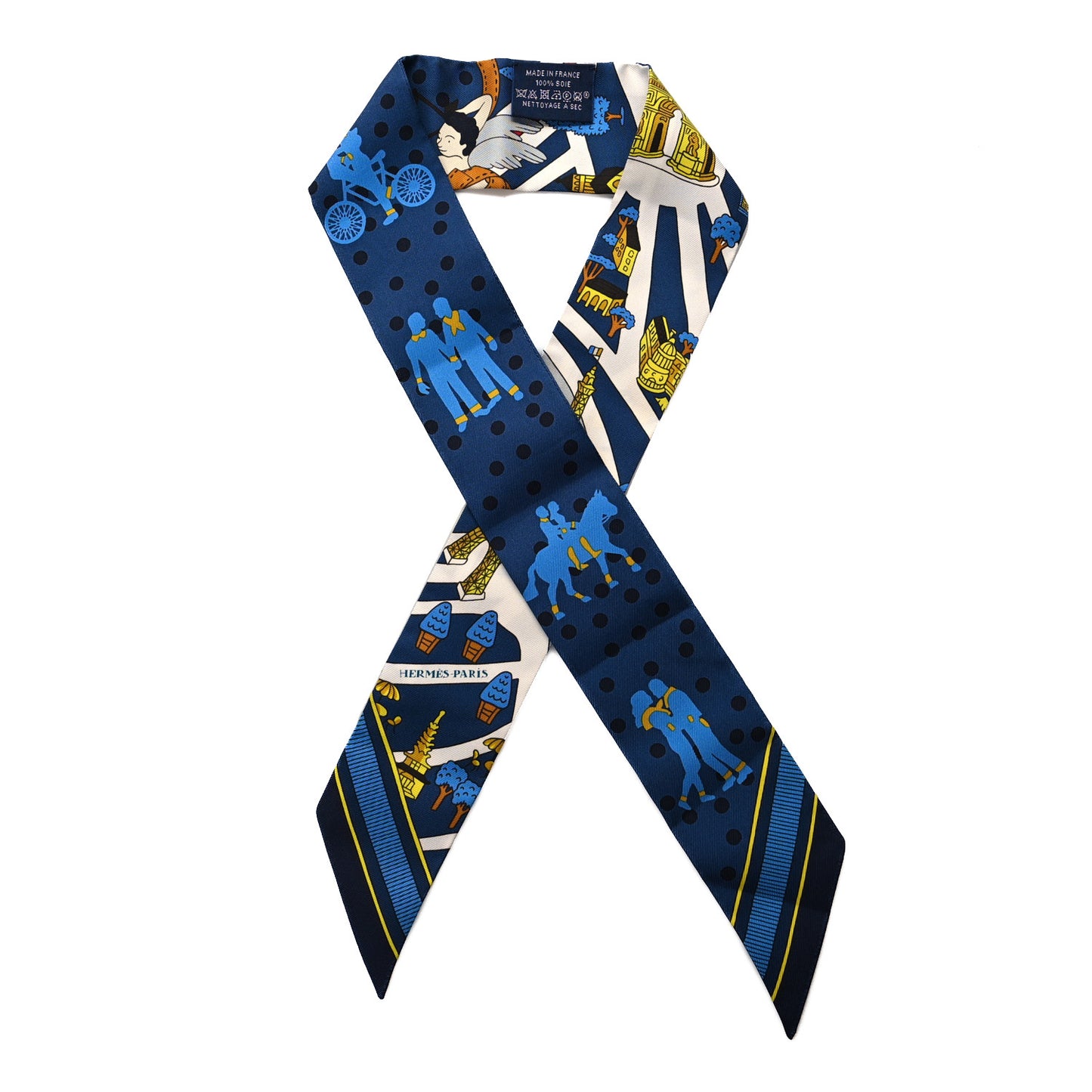 Silk Les Nouveaux Amoureux de Paris Twilly Bleu Moyen White
