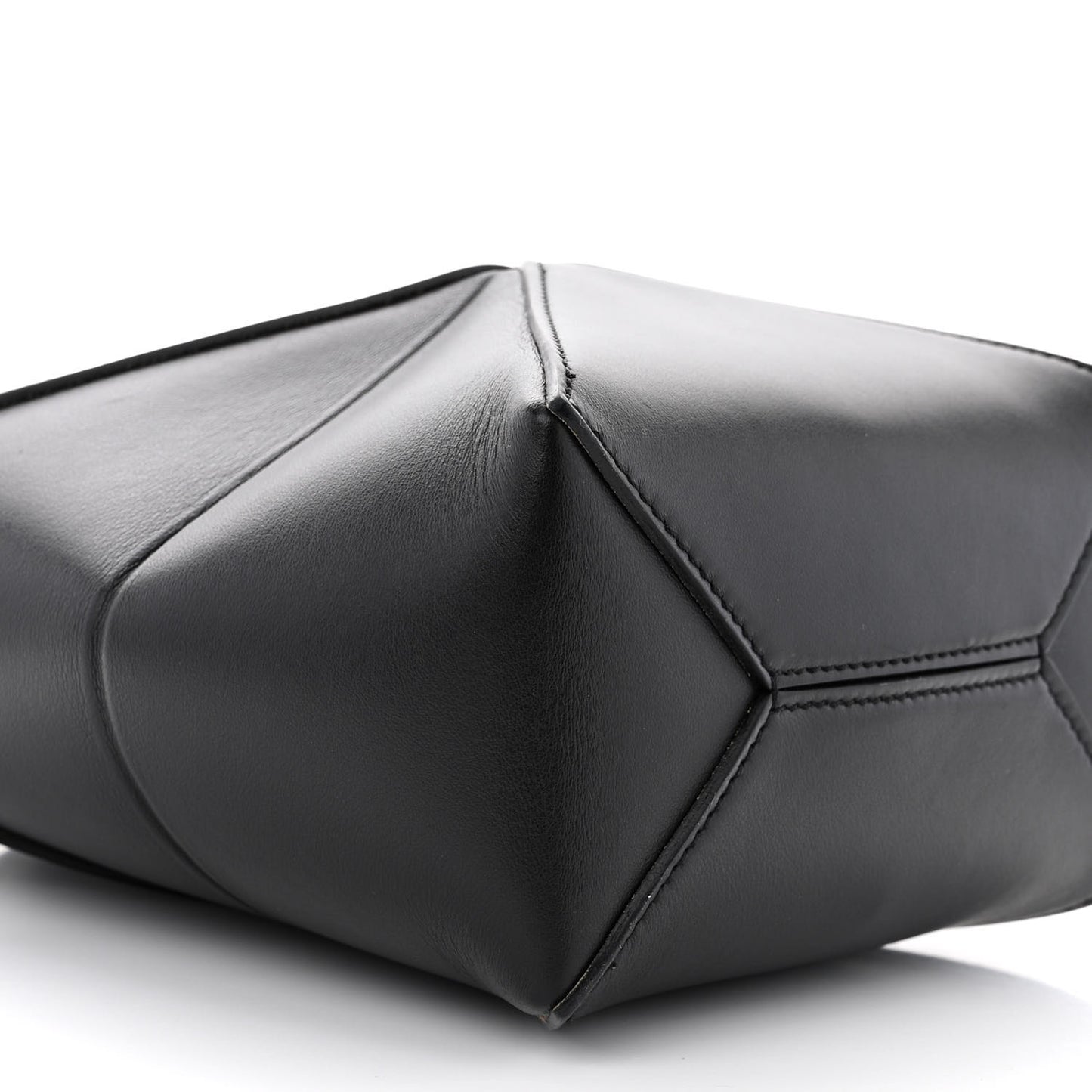 Shiny Calfskin Mini Puzzle Fold Tote Black
