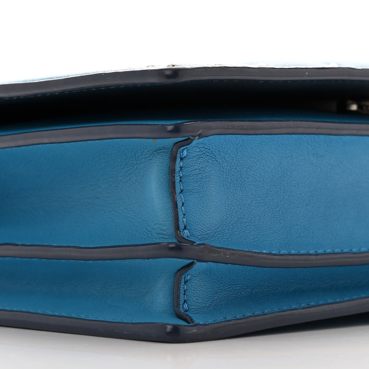 Lambskin Diamond Disco Flap Crossbody Bag Blue