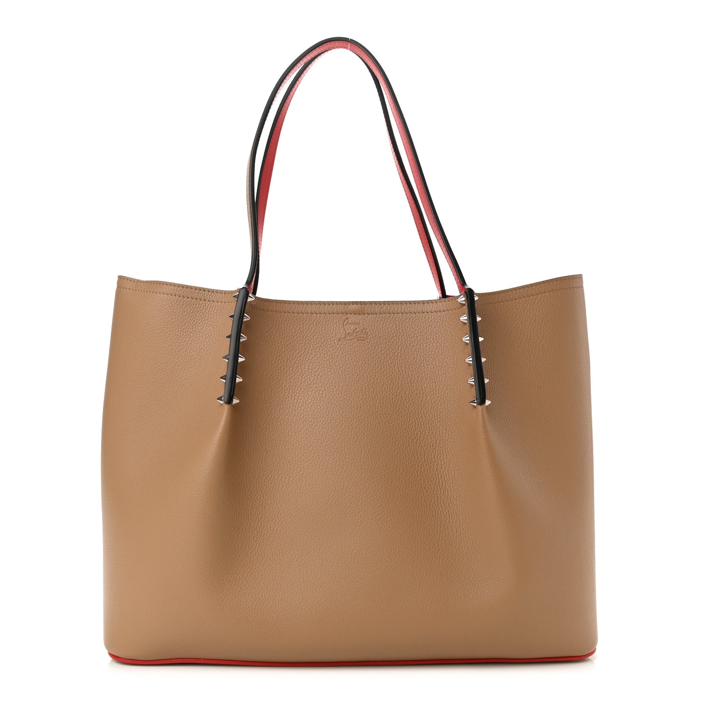 Calfskin Large Cabarock Spikes Tote Nude