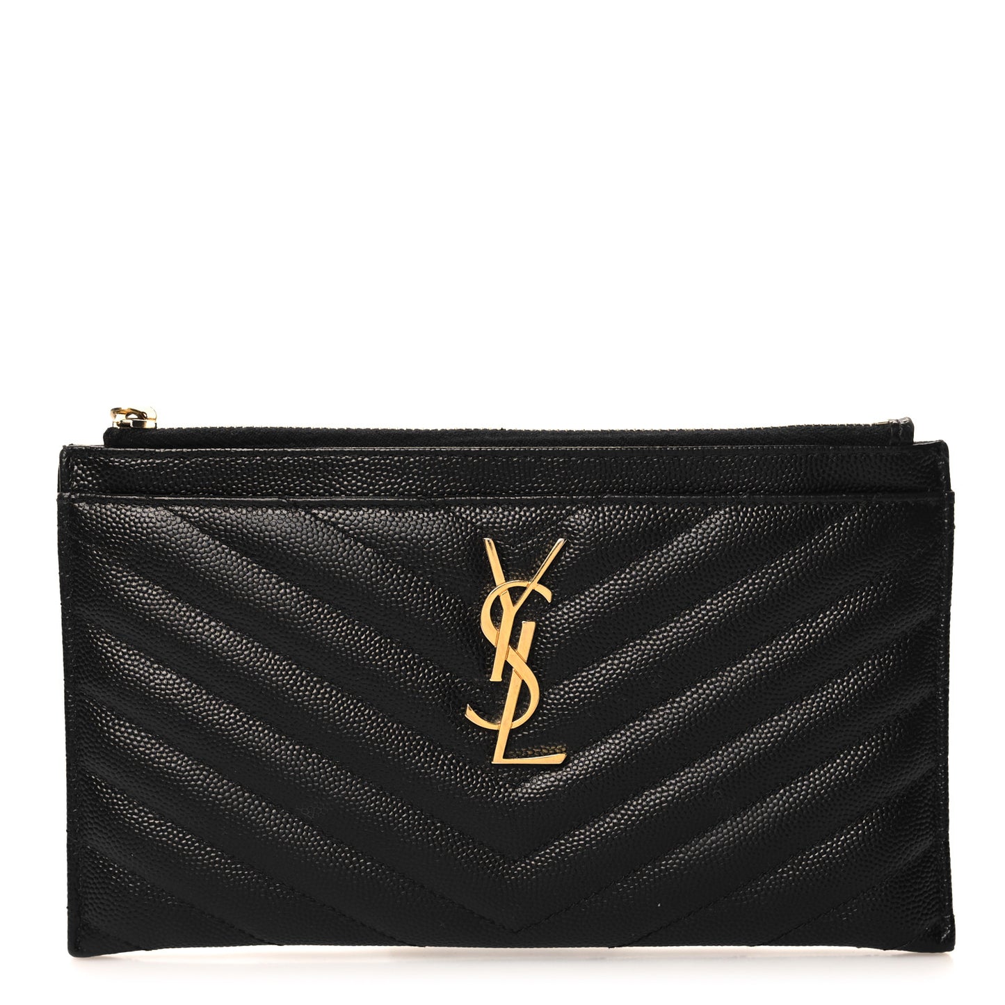 Grain De Poudre Chevron Monogram Bill Pouch Black