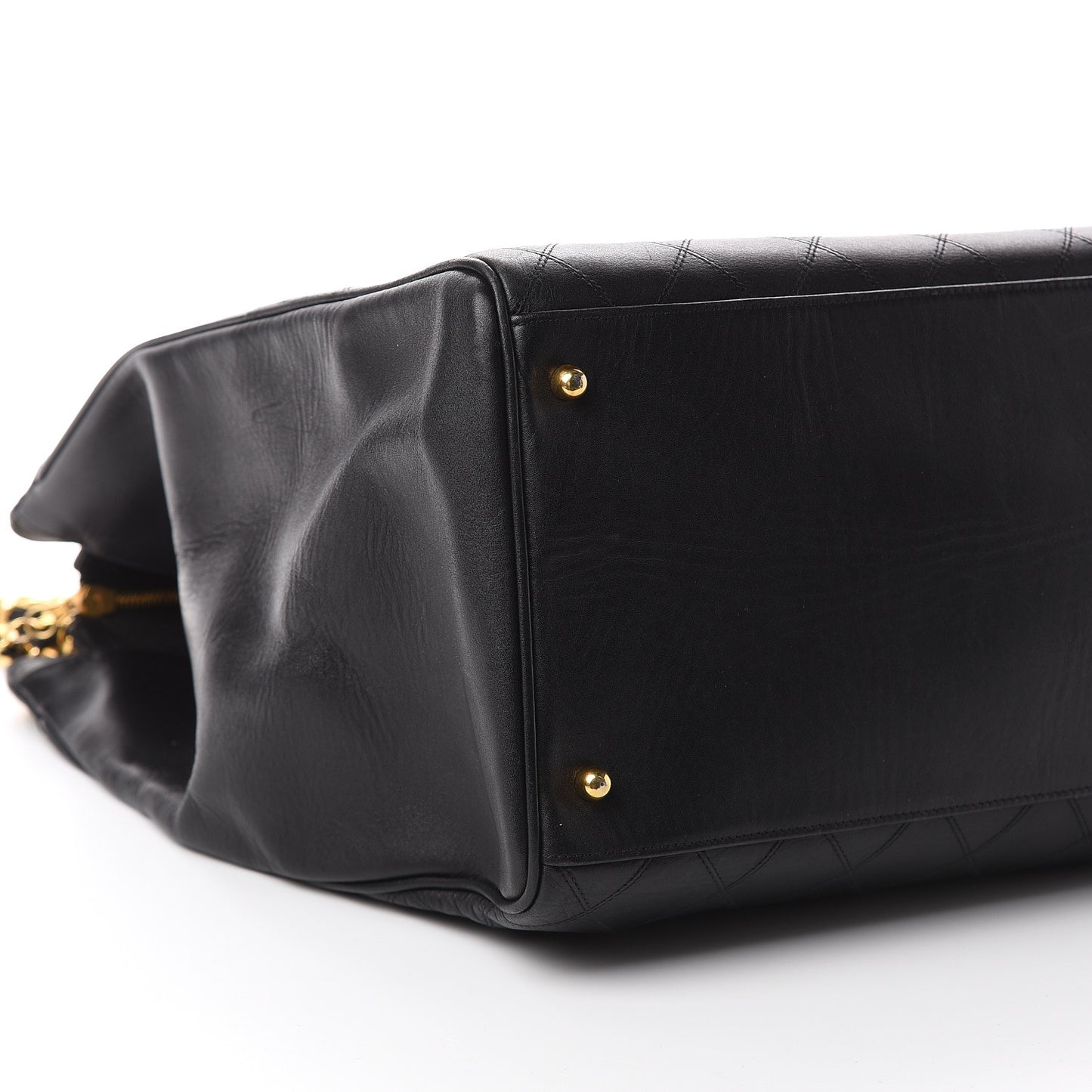 Calfskin Stitched XL Weekender Black