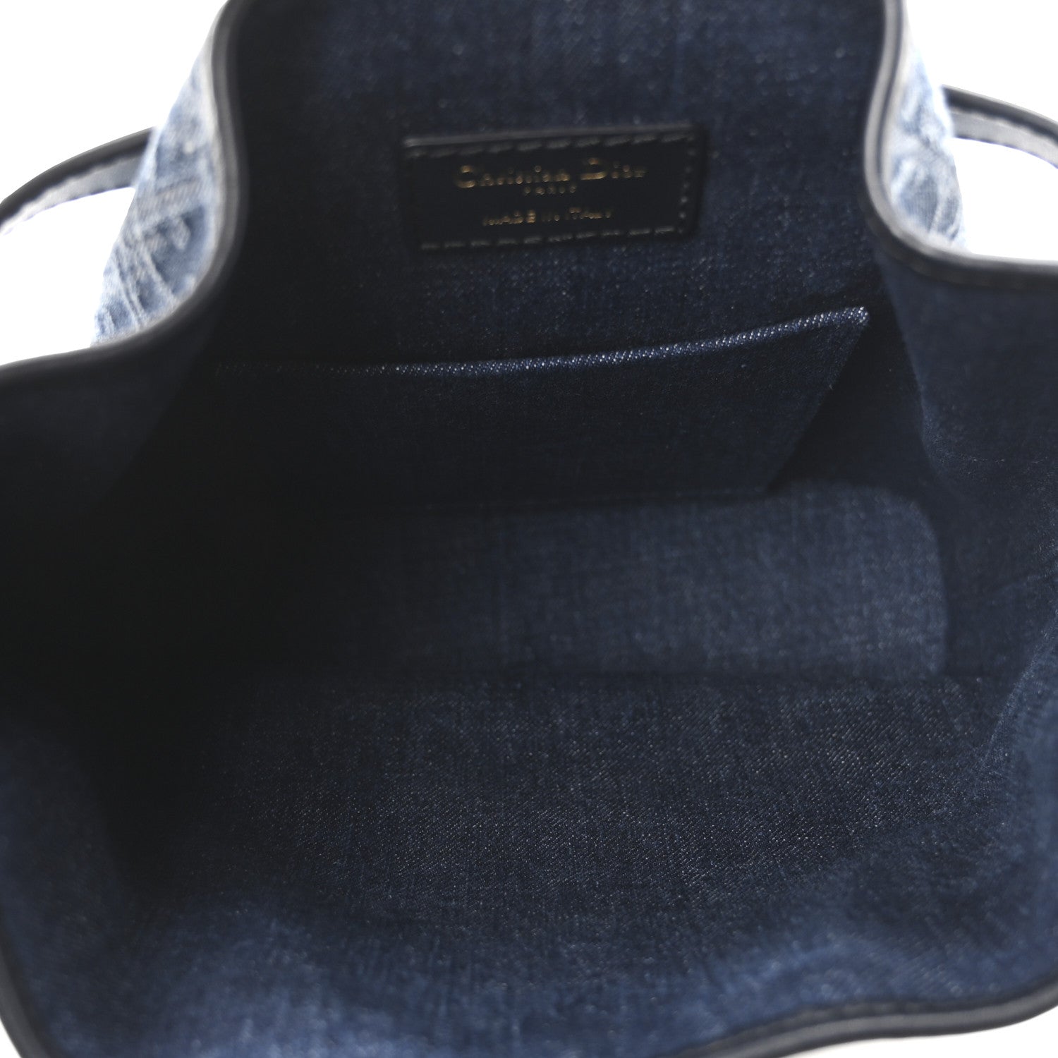 Christian Dior Denim Jacquard Oblique C'est Dior Bucket Bag Blue 9 of 17