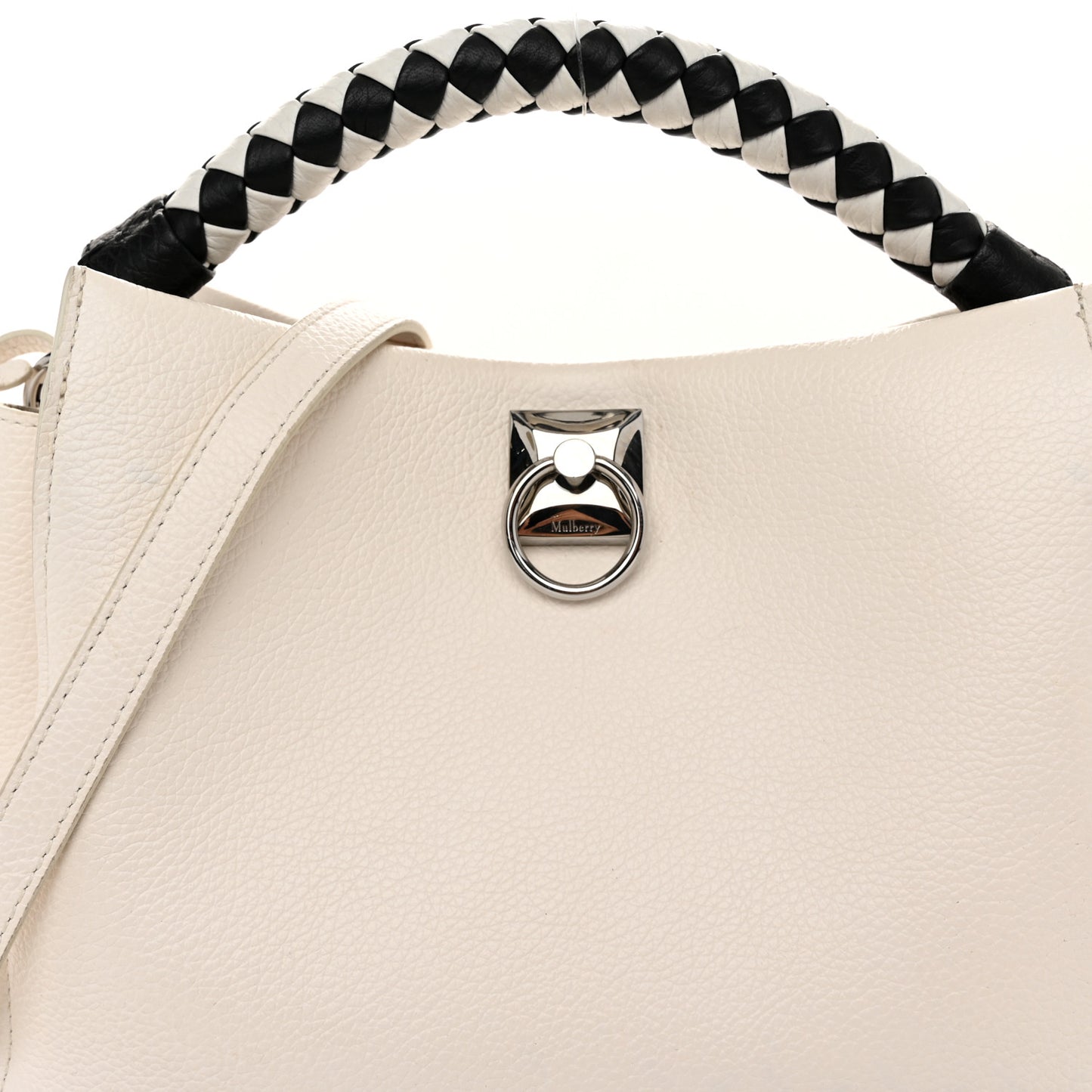 Heavy Grain Small Iris Tote Chalk Black