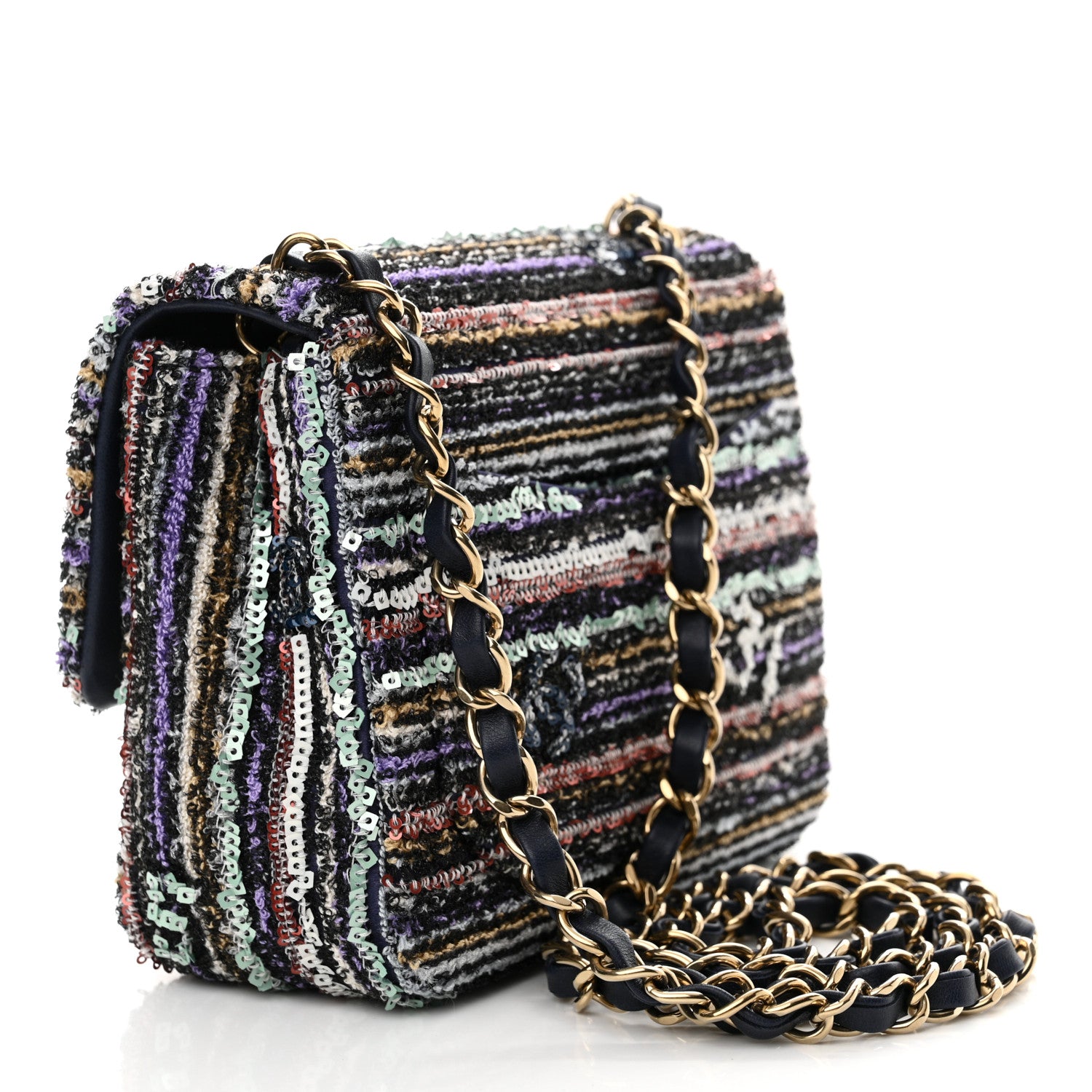 Chanel Mixed Fibers Sequin Quilted Mini Flap Multicolor 3 of 10