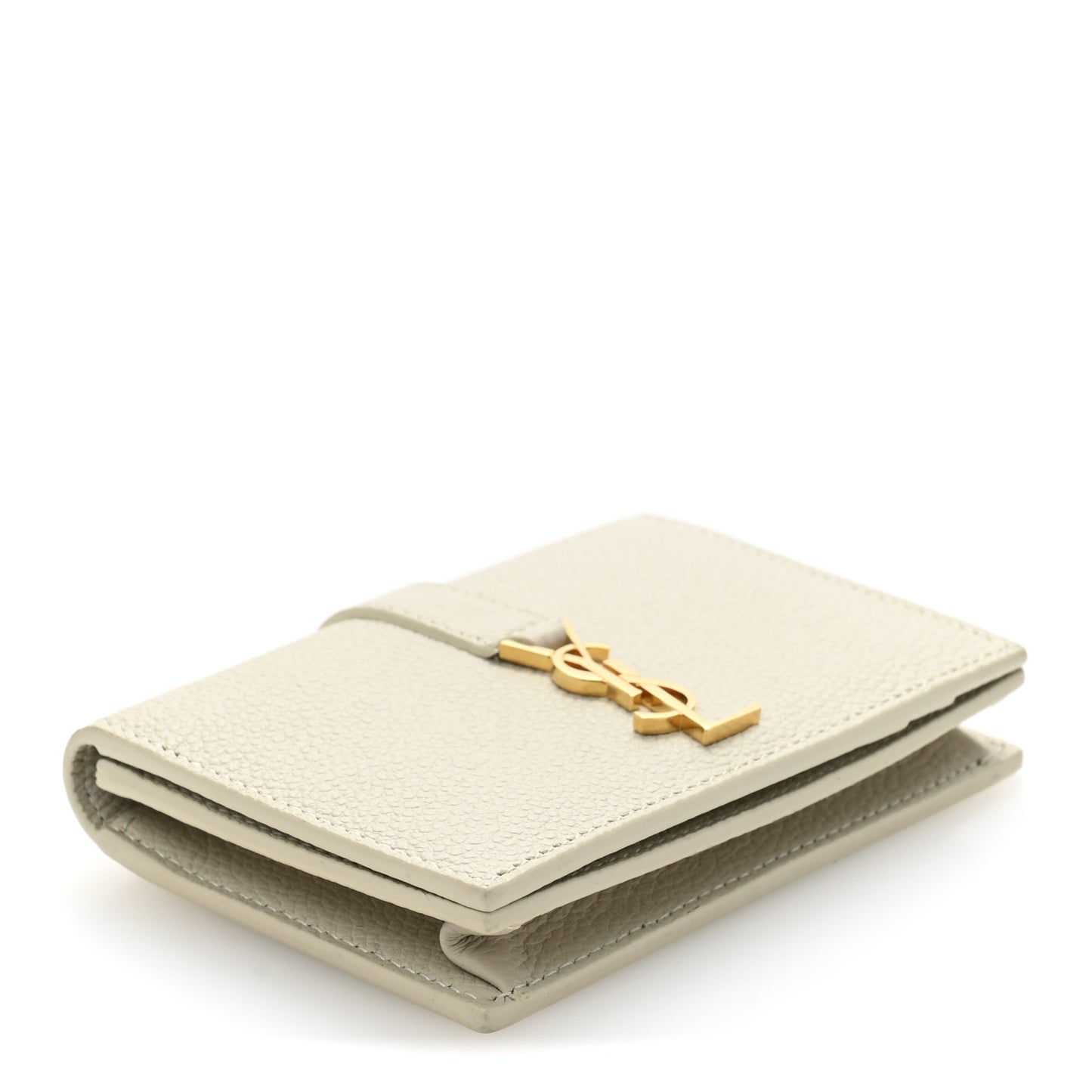 Grain De Poudre Mixed Matelasse Compact Fold Wallet White