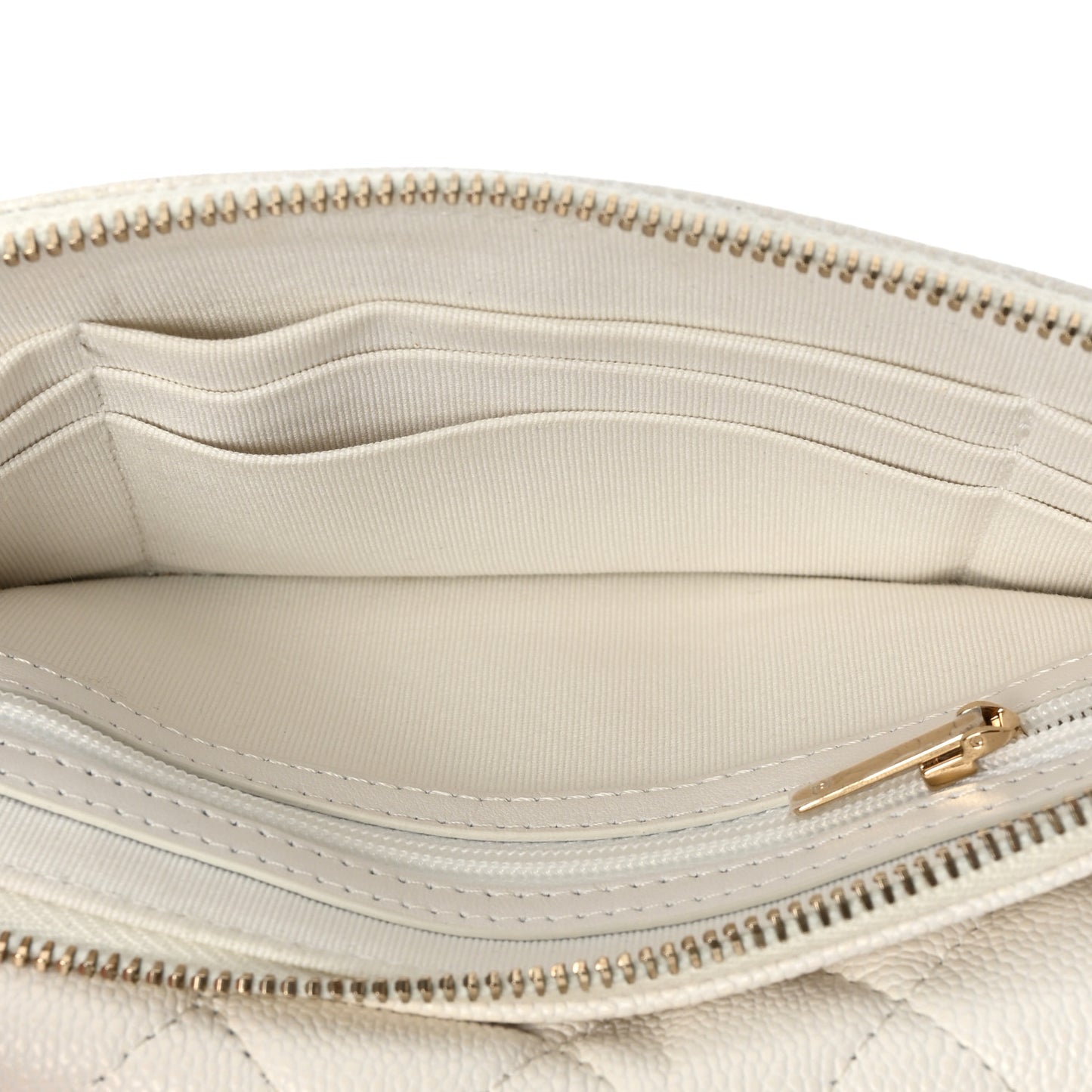 Lambskin Quilted Flap Phone Holder With Chain White