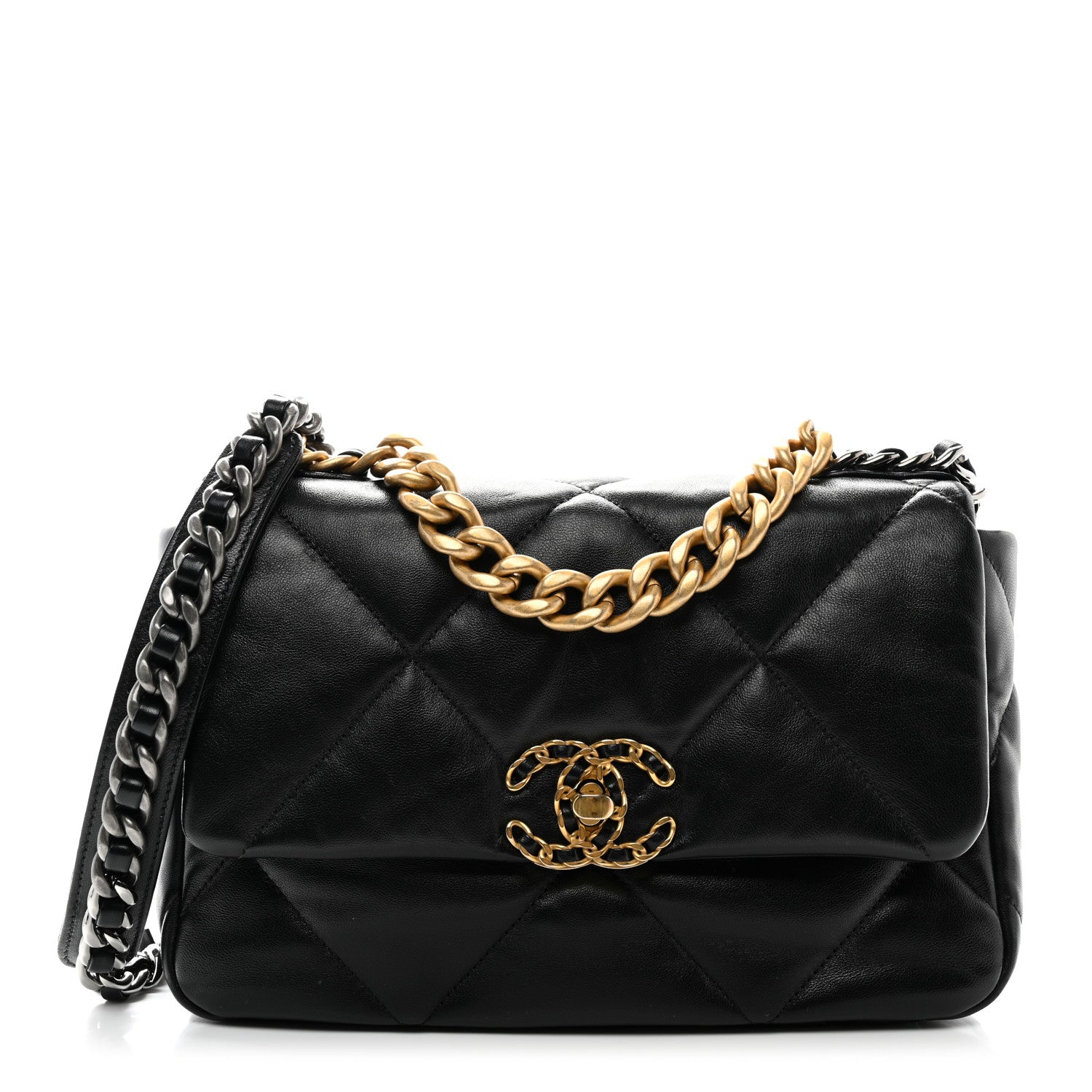 Chanel Lambskin Quilted Medium Chanel 19 Flap Black 1 of 11