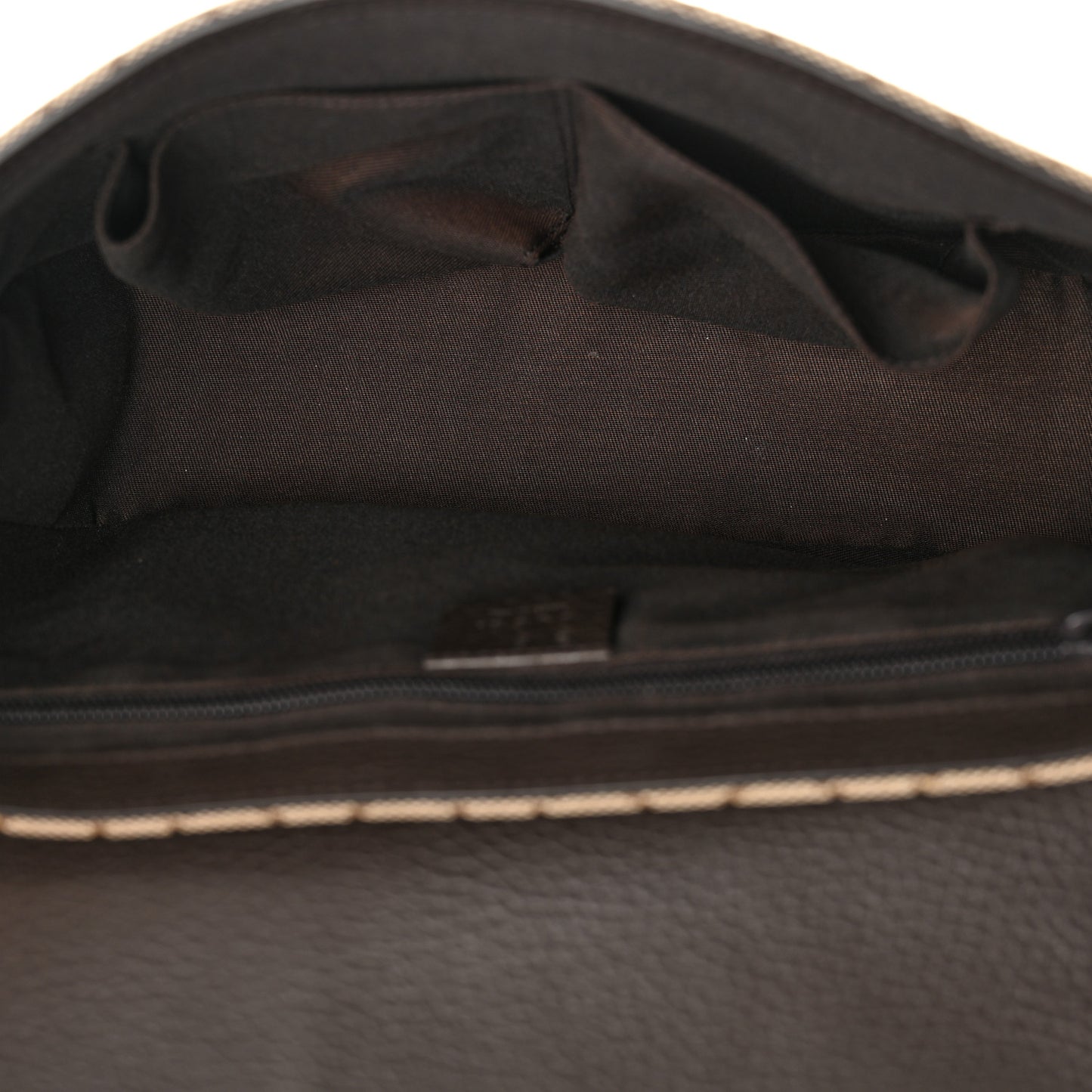 Monogram Flap Messenger Bag Beige Dark Brown