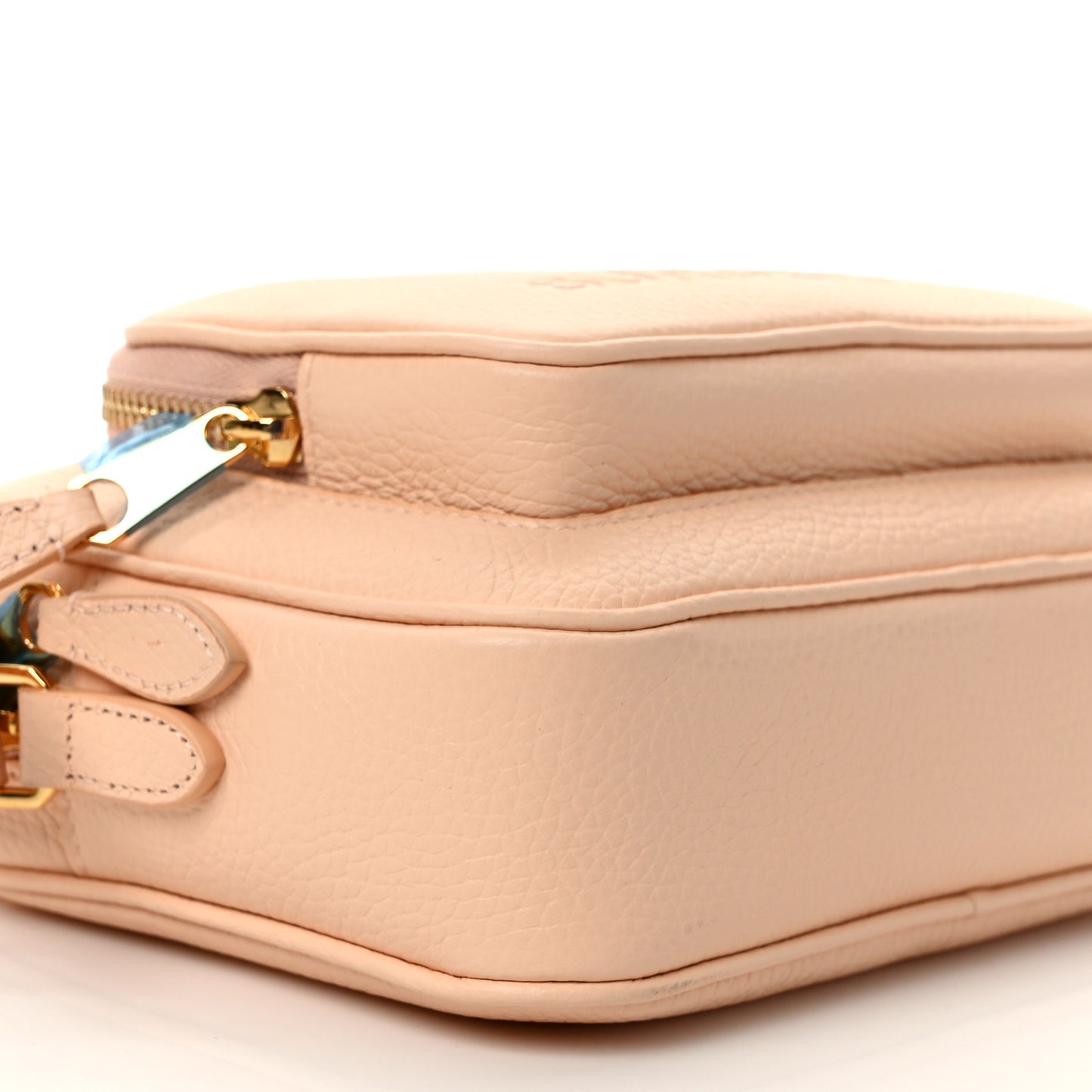 Grained Calfskin Small Camera Bag Peach Pink
