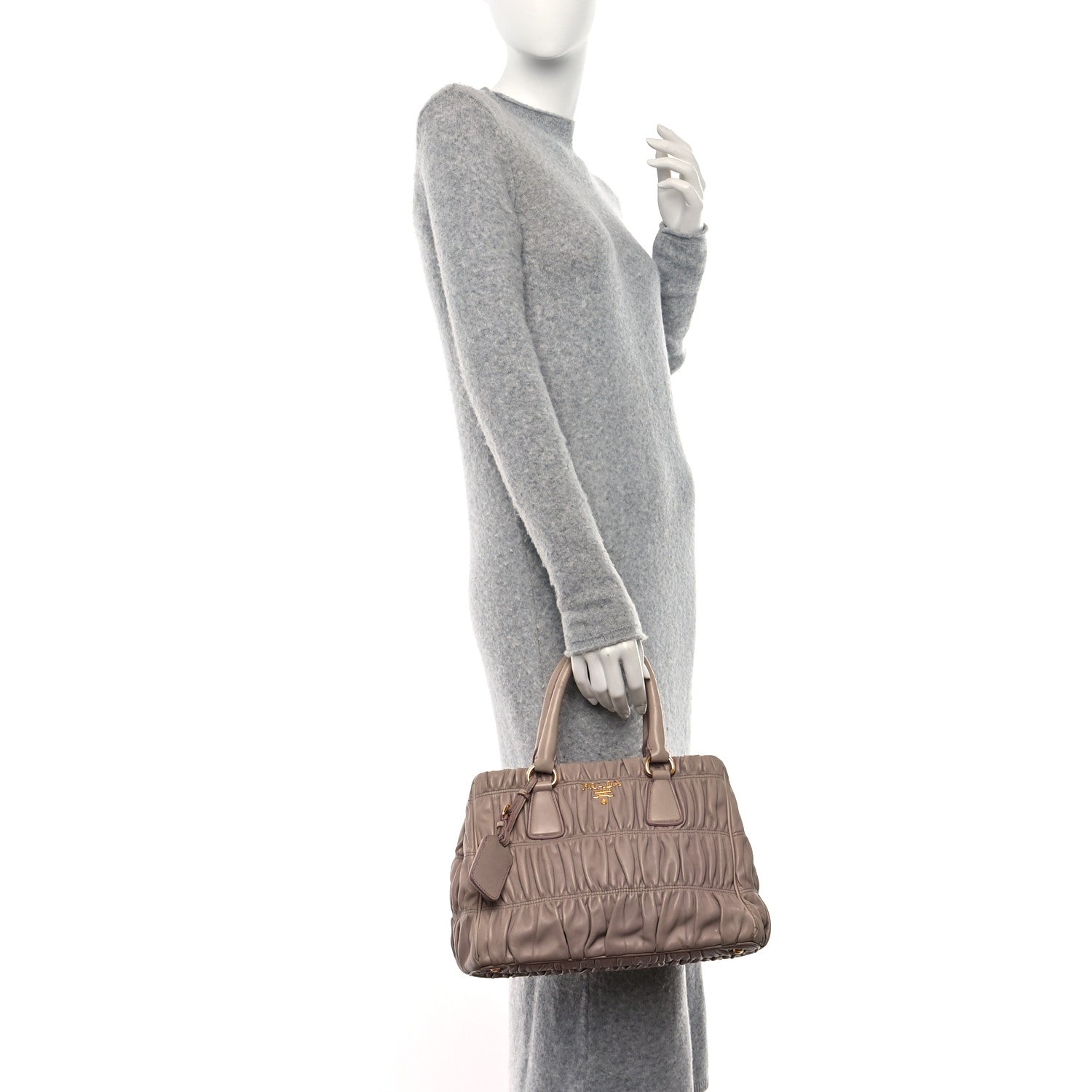 Prada Nappa Gaufre Shopping Satchel Cipria 2 of 12