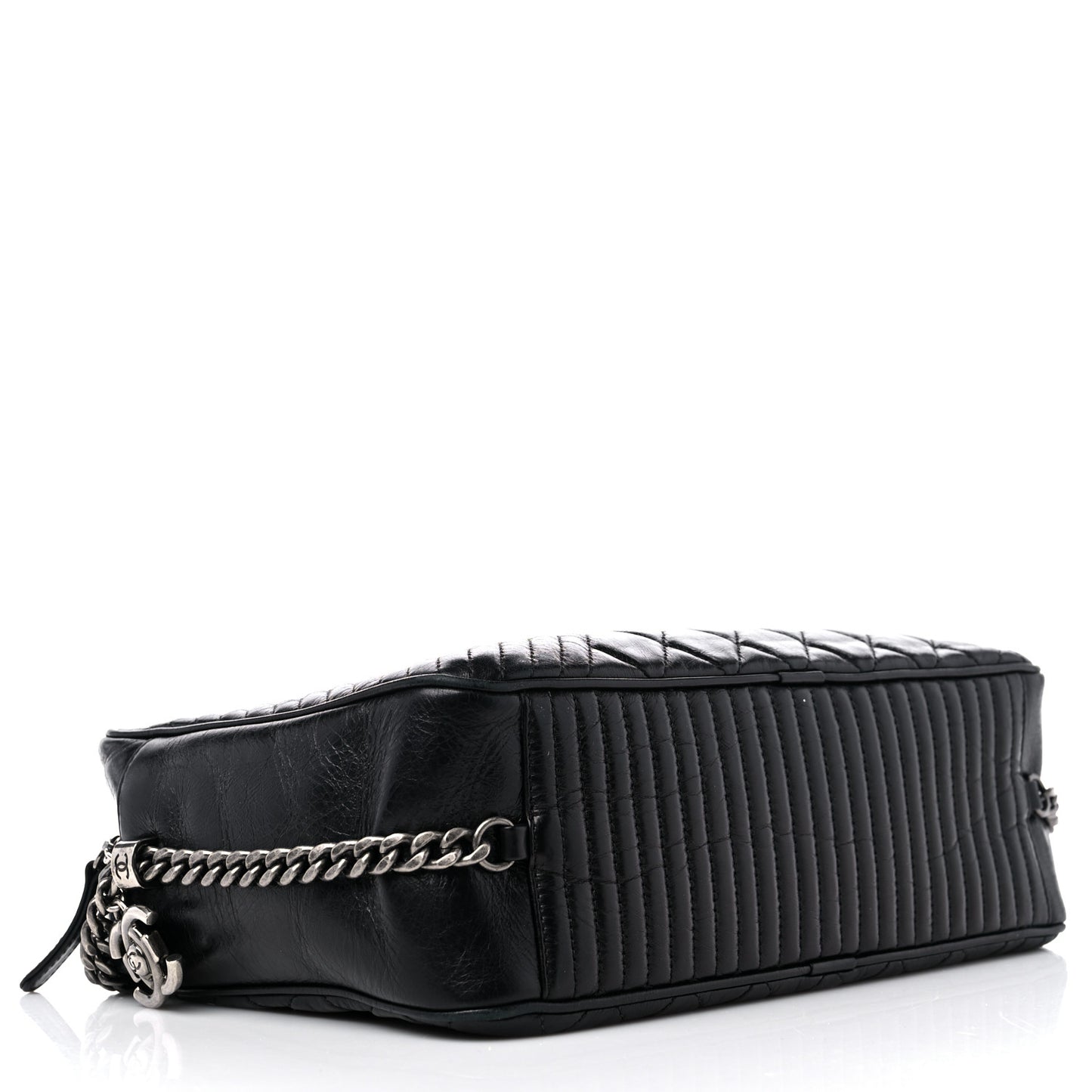 Glazed Calfskin Coco Boy Camera Case Black