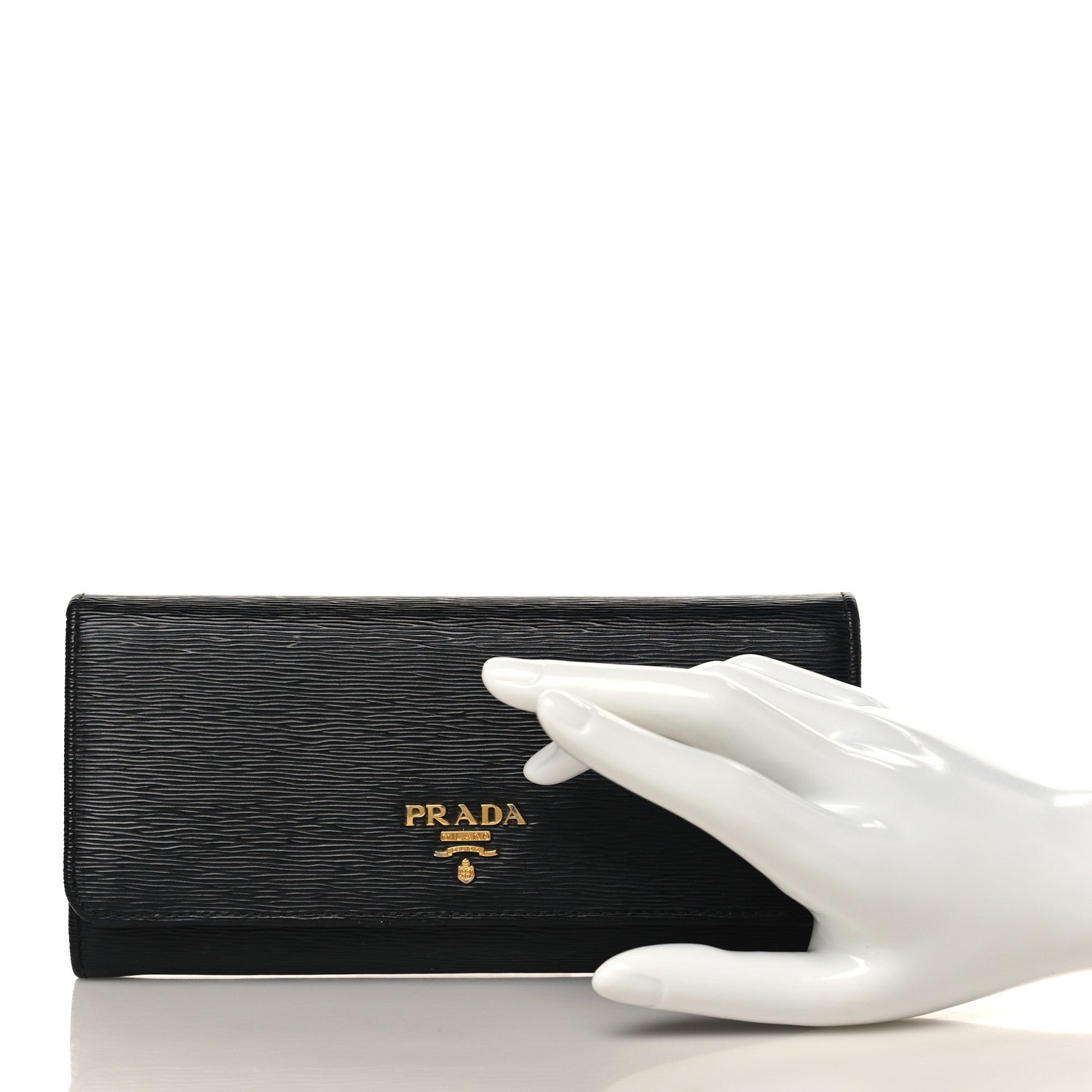 Prada Vitello Move Continental Flap Wallet Black 2 of 9