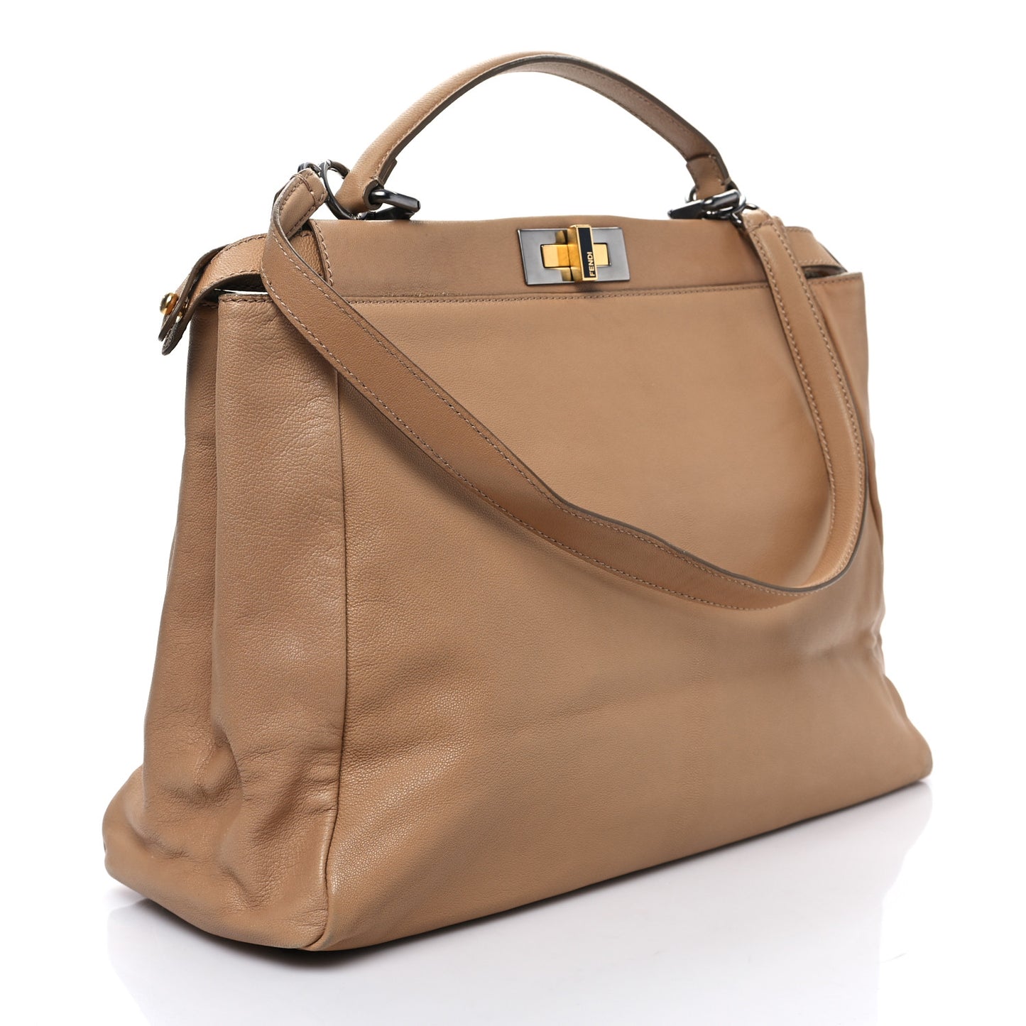 Goatskin Large Peekaboo Iconic Satchel Latte
