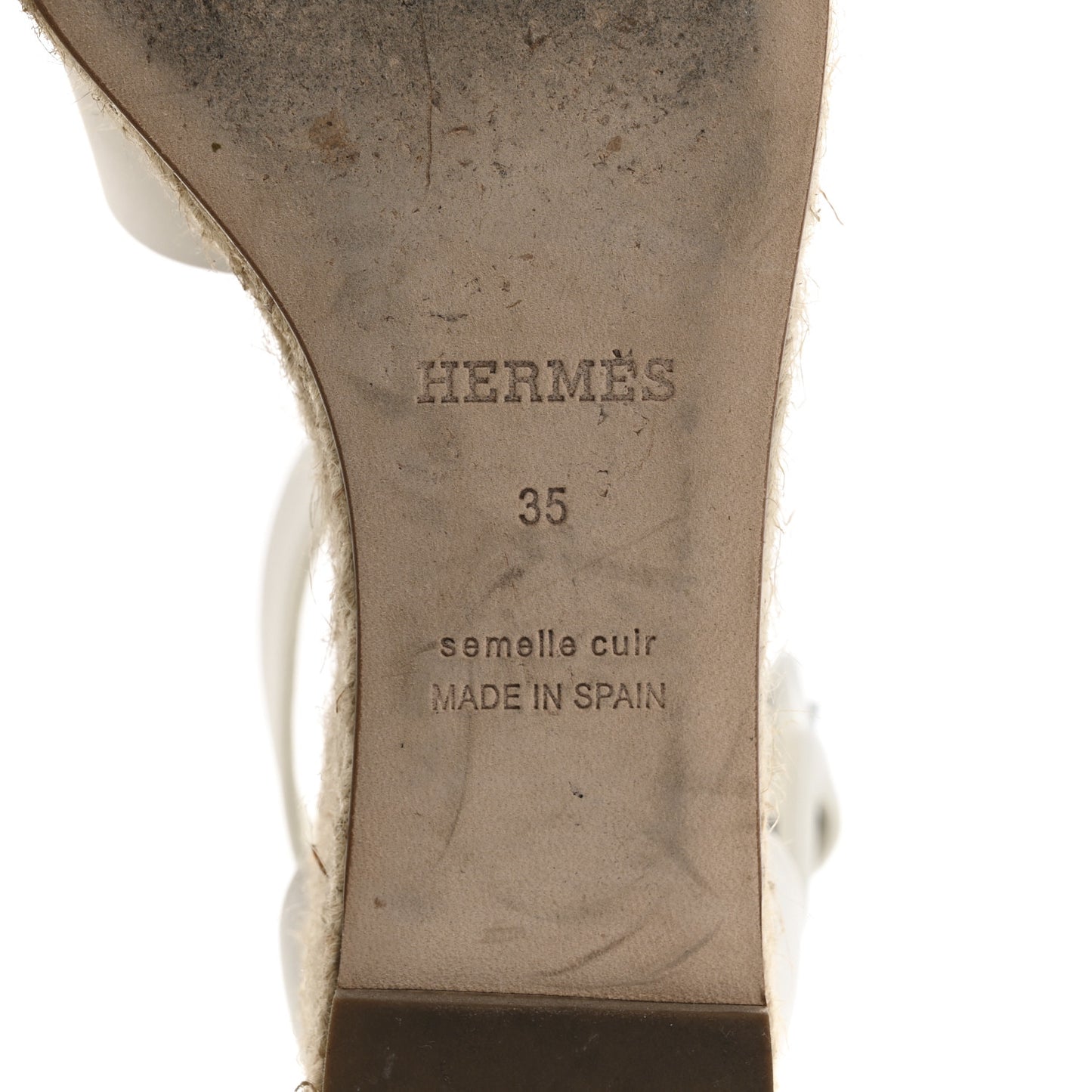 Goatskin Elda Espadrille Wedge Sandals 35 White