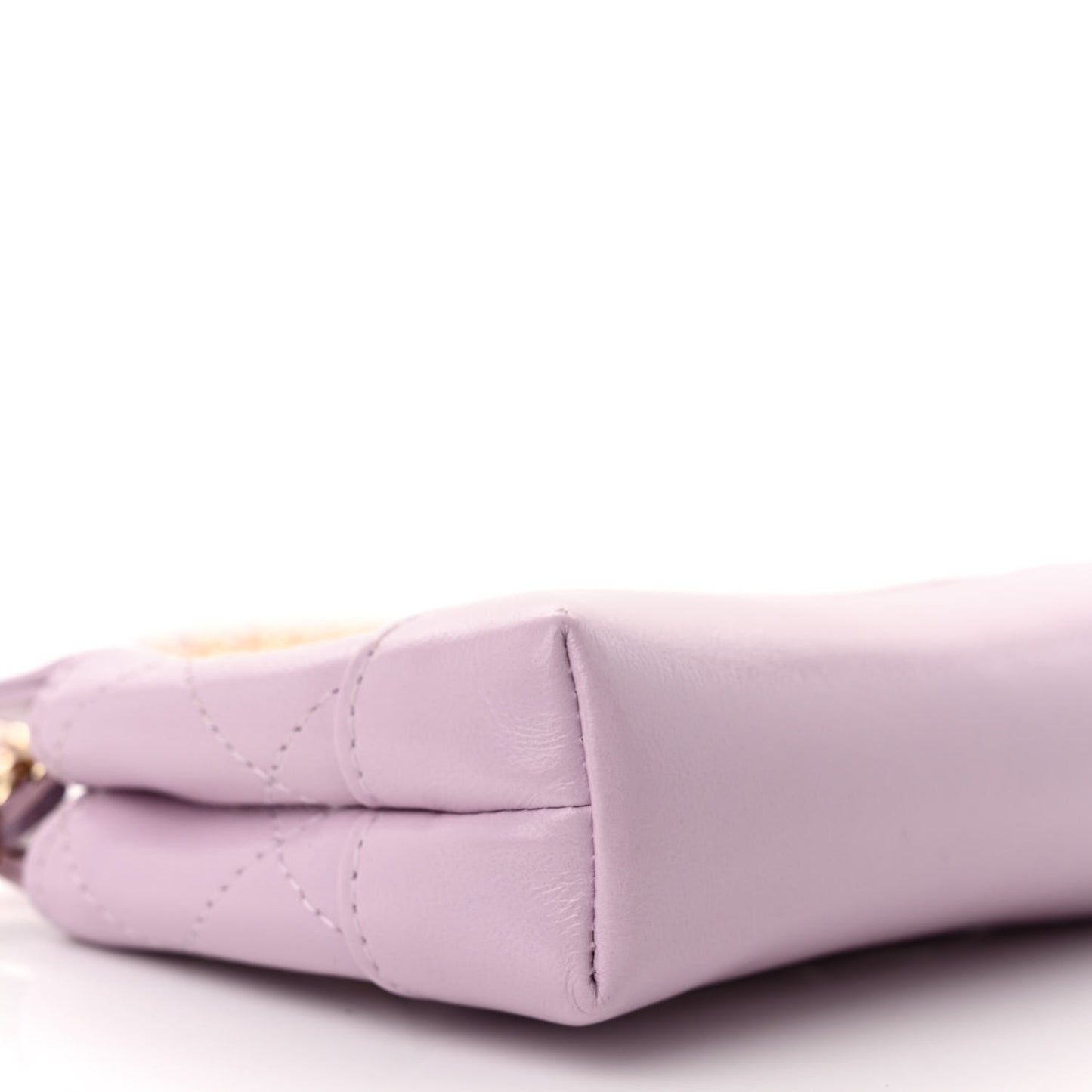 Shiny Lambskin Quilted Micro 31 Clutch With Chain Light Purple