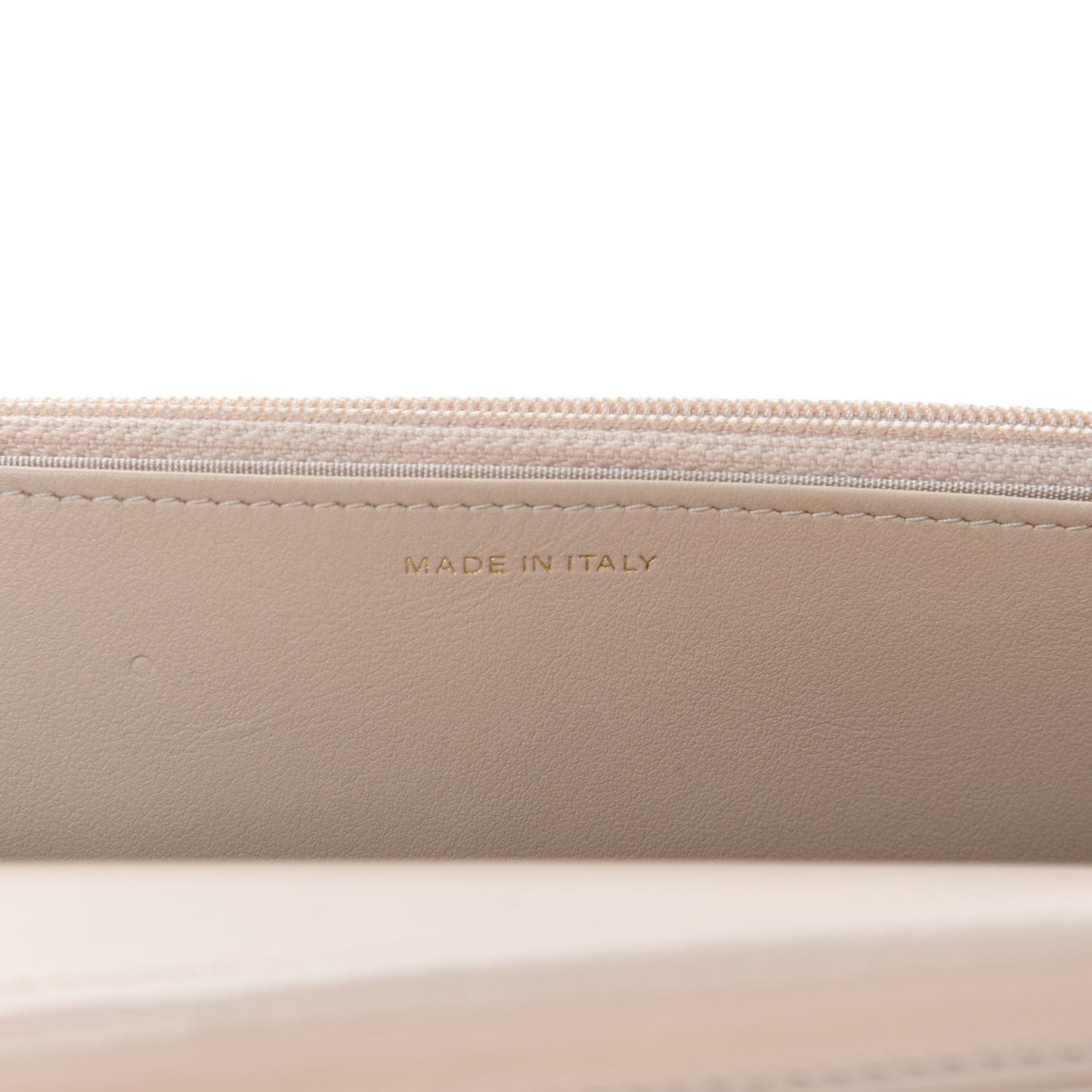 Lambskin Quilted Chain Around Wallet On Chain WOC Beige