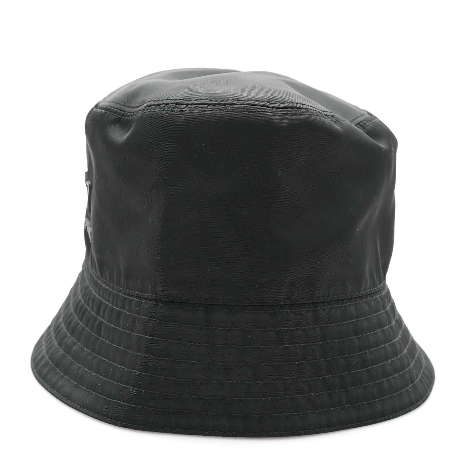 Prada Re-Nylon Rubber Logo Bucket Hat S Black 4 of 9