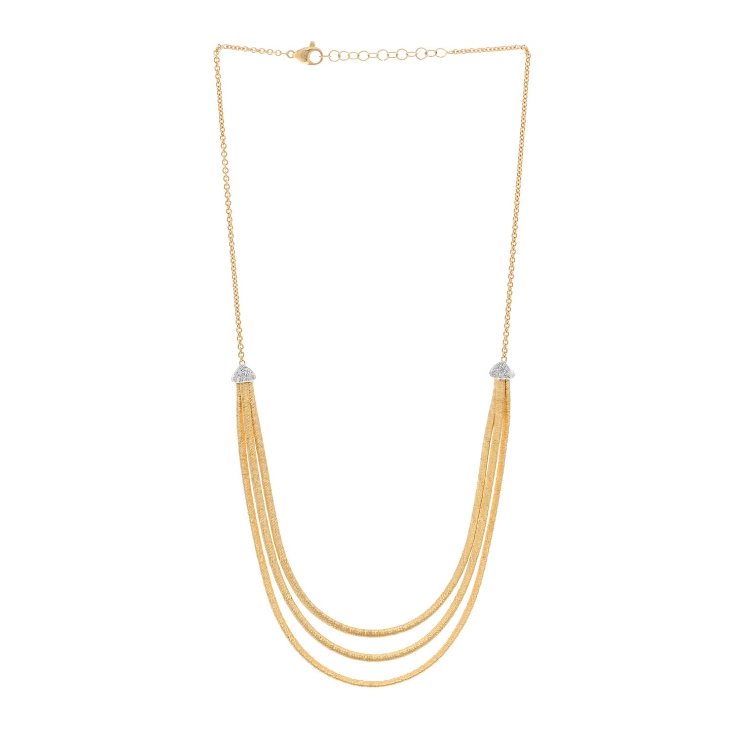 18K Yellow Gold Diamond 5 Strand Cairo Necklace
