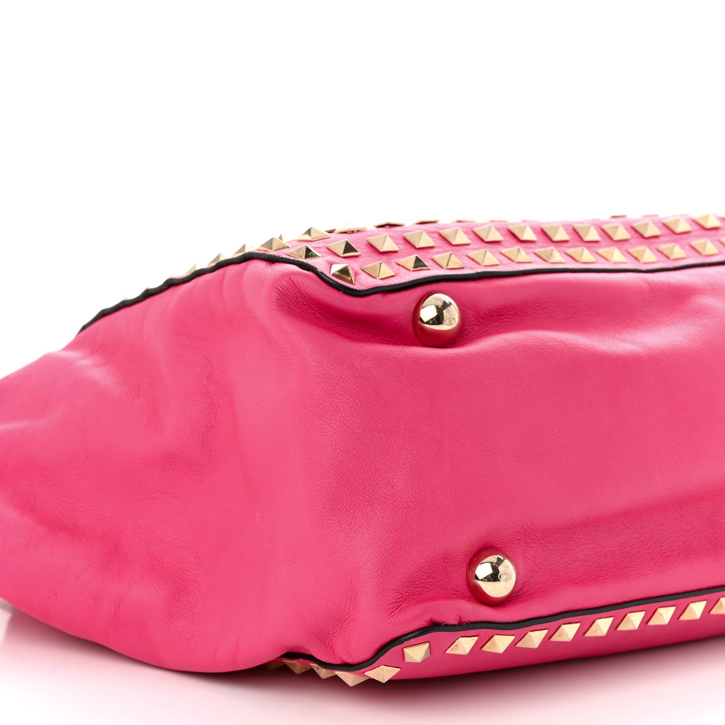 Vitello Medium Rockstud All Over Tote Pop Fuxia