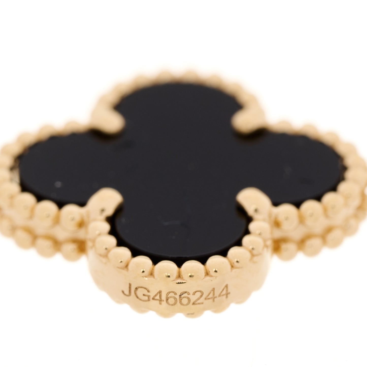 18K Yellow Gold Black Onyx 5 Motifs Vintage Alhambra Bracelet