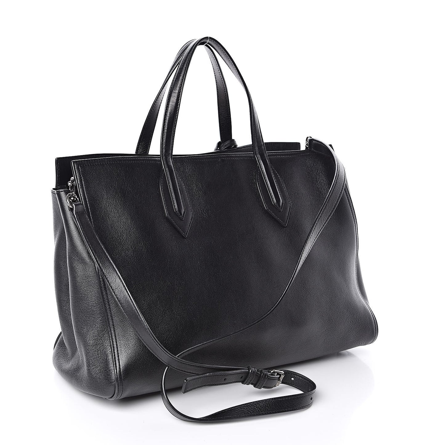 Calfskin Medium Amber Tote Black