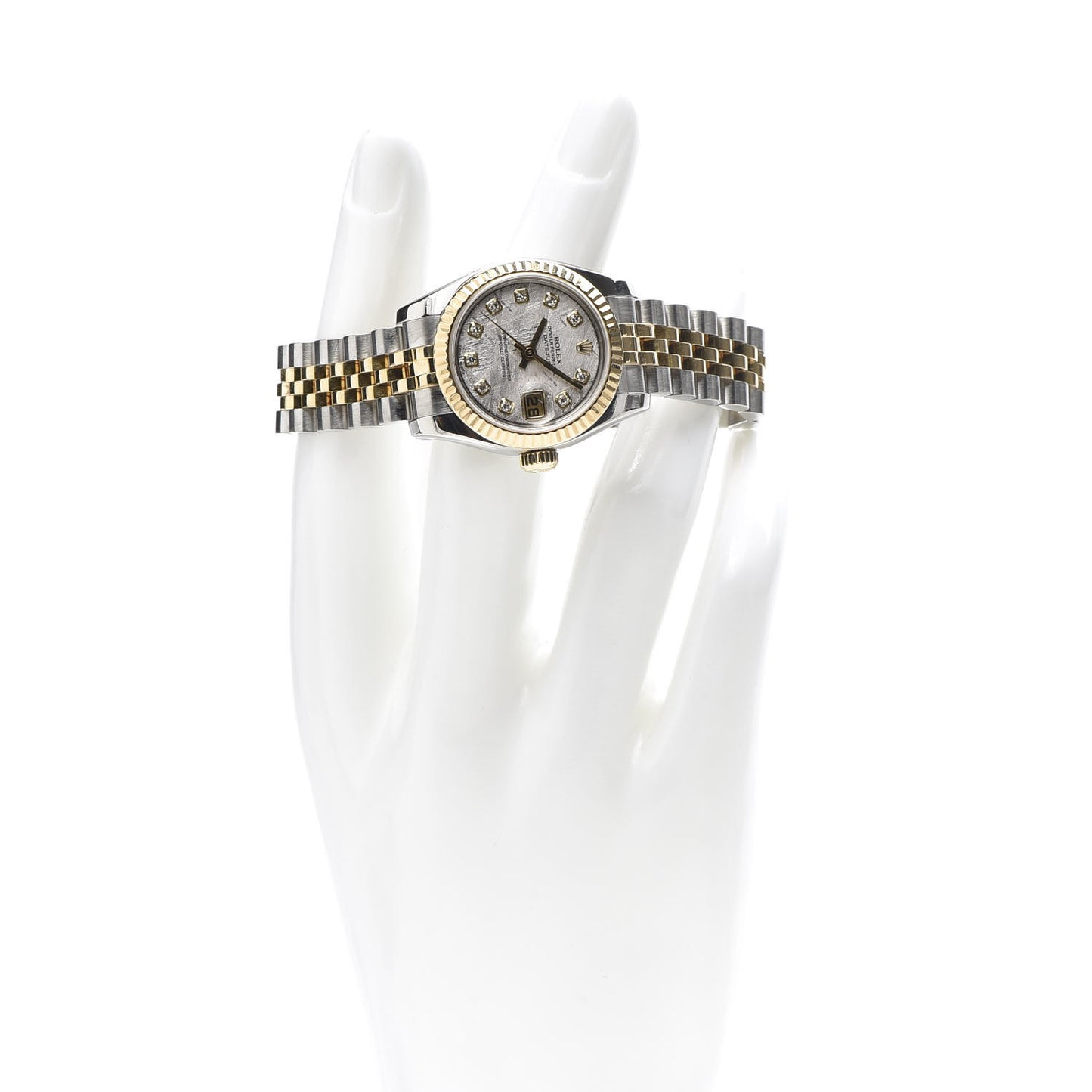 Stainless Steel 18K Yellow Gold Diamond Meteorite 26mm Oyster Perpetual Datejust Watch 179173