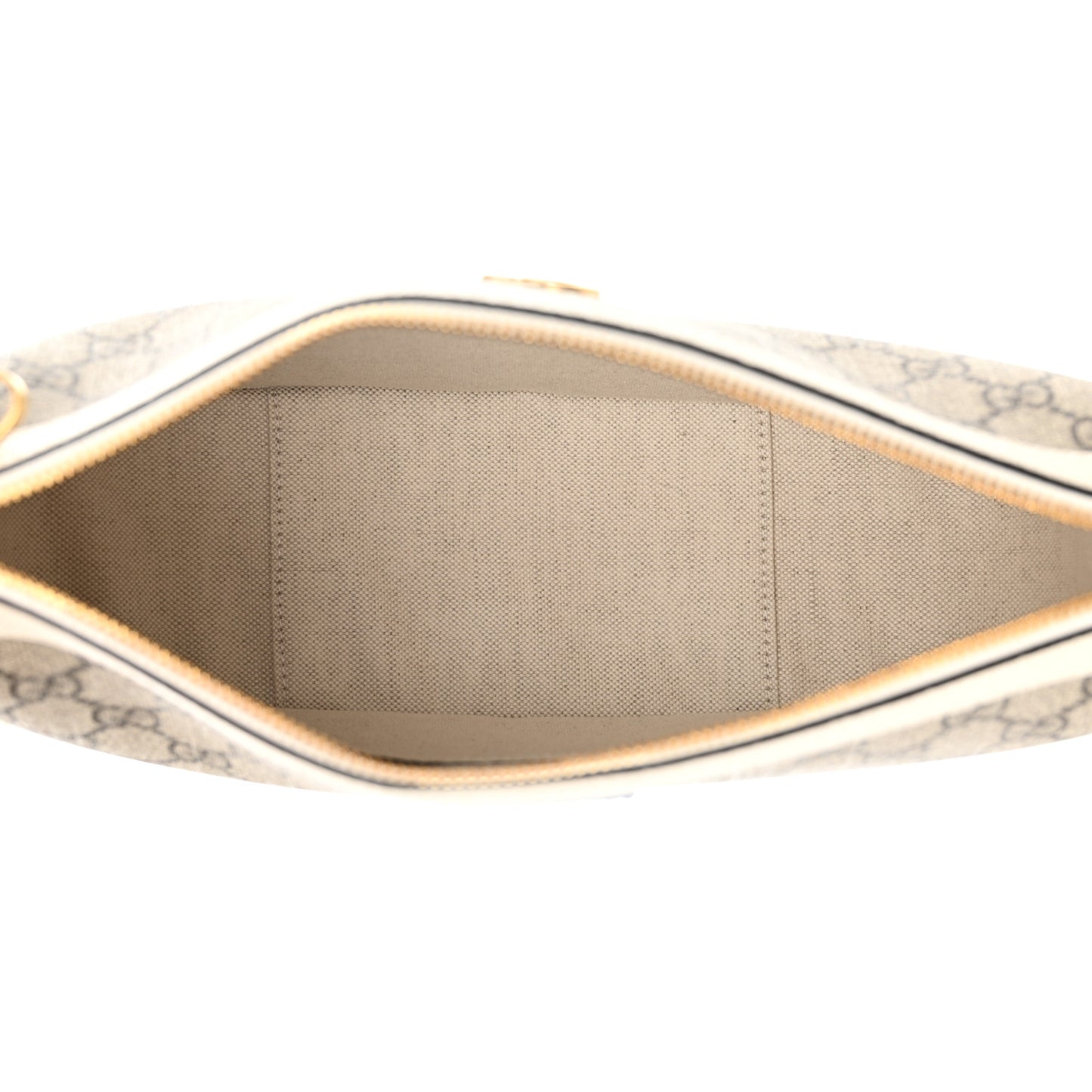 GG Supreme Monogram Web Large Ophidia Shoulder Bag Beige Ebony Mystic White