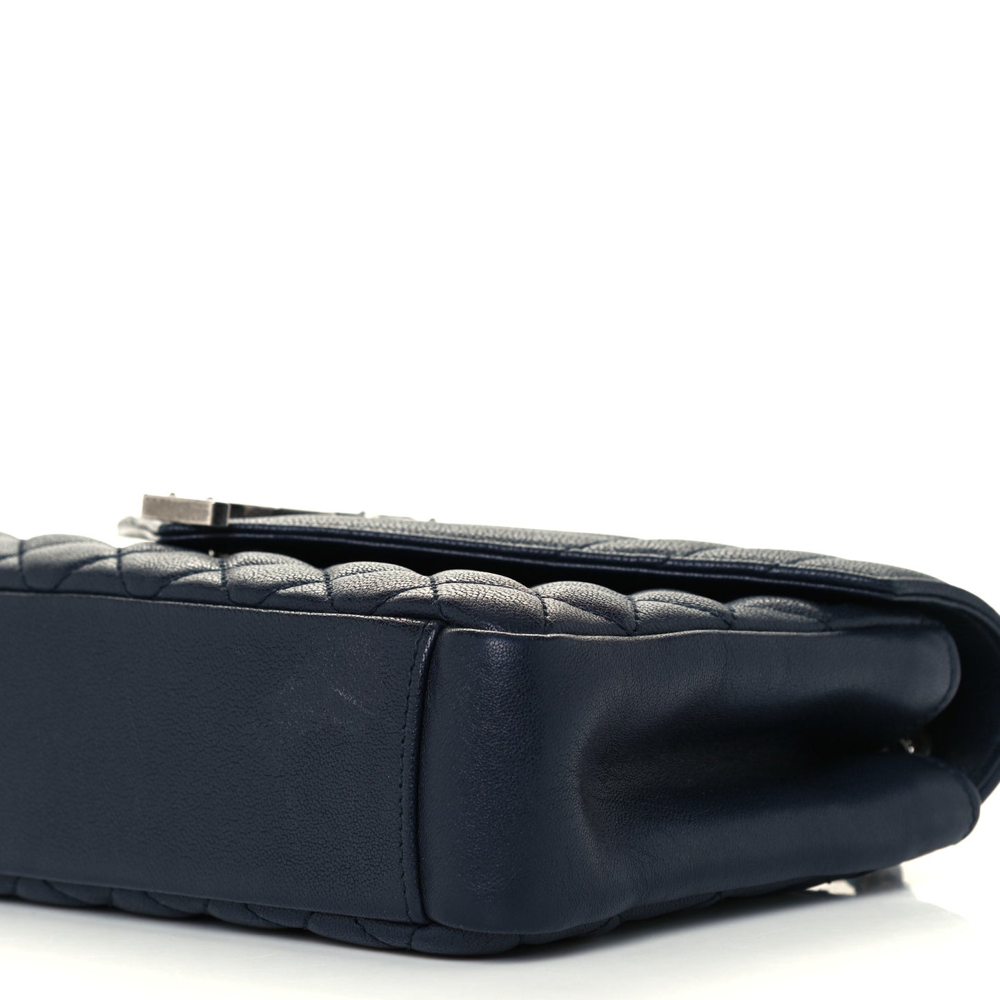 Sheepskin Tri-Quilt Monogram Medium Soft Envelope Bag Deep Marine
