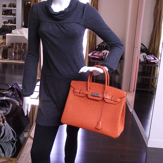 Ostrich BIRKIN 35 Orange