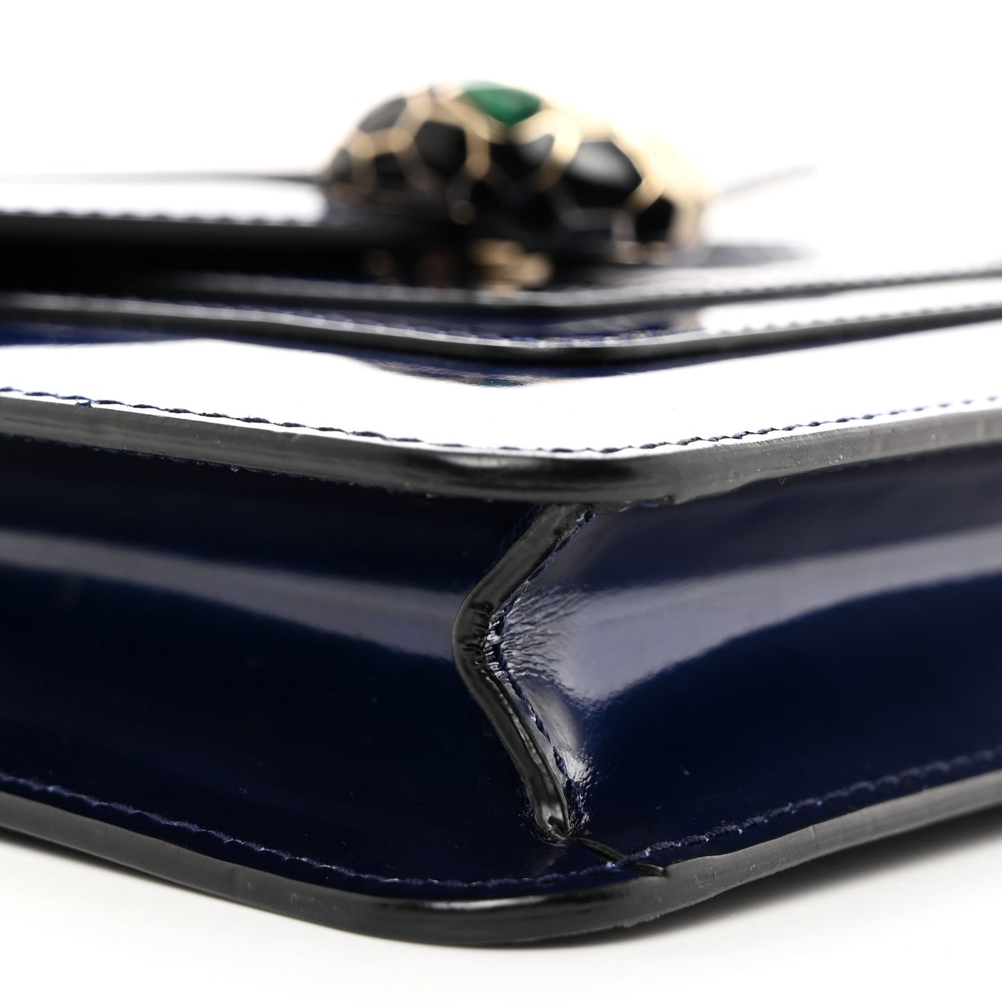 Metallic Calfskin Small Serpenti Forever Snake Strap Crossbody Bag Blue