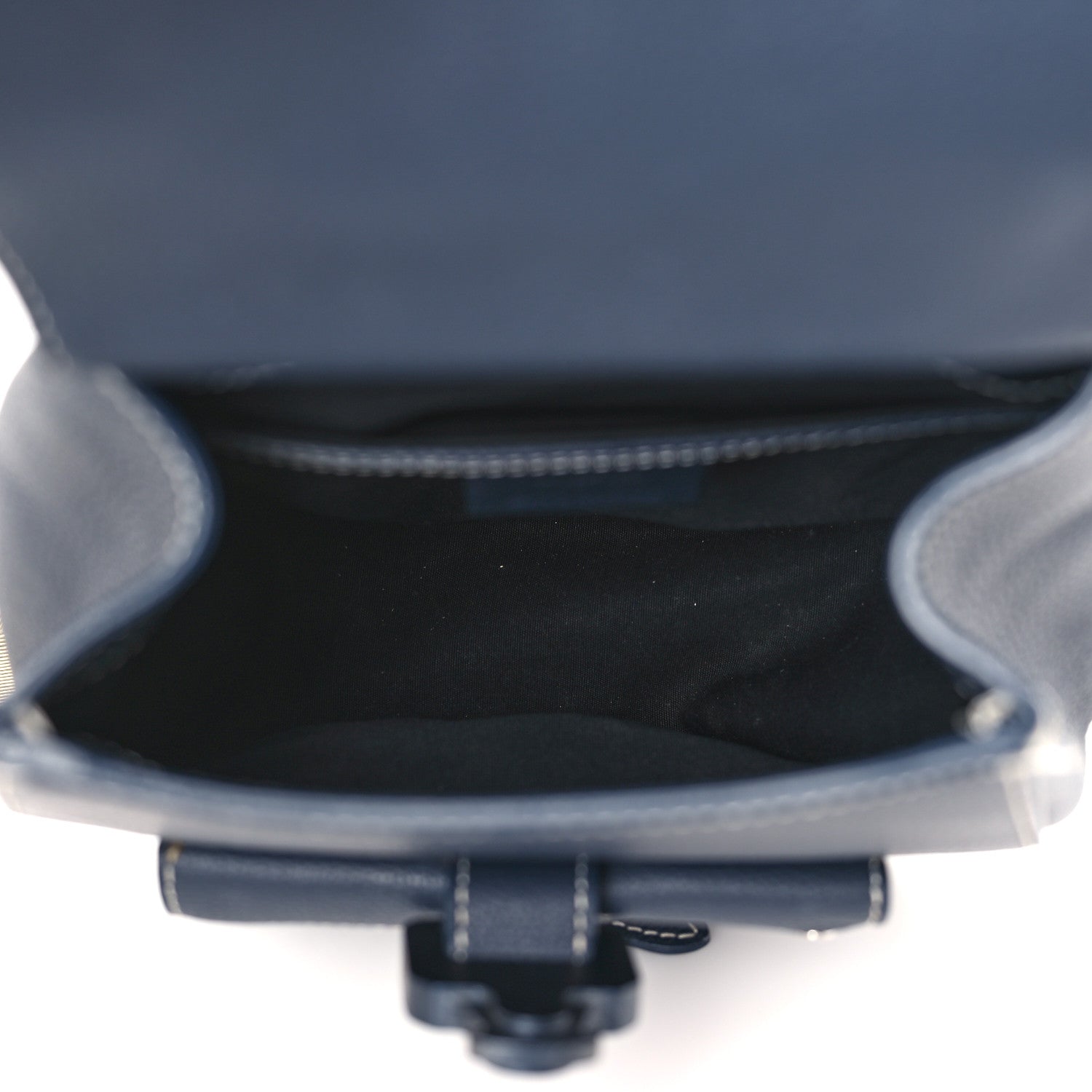 Christian Dior Grained Calfskin Saddle Backpack Navy Blue 5 of 9