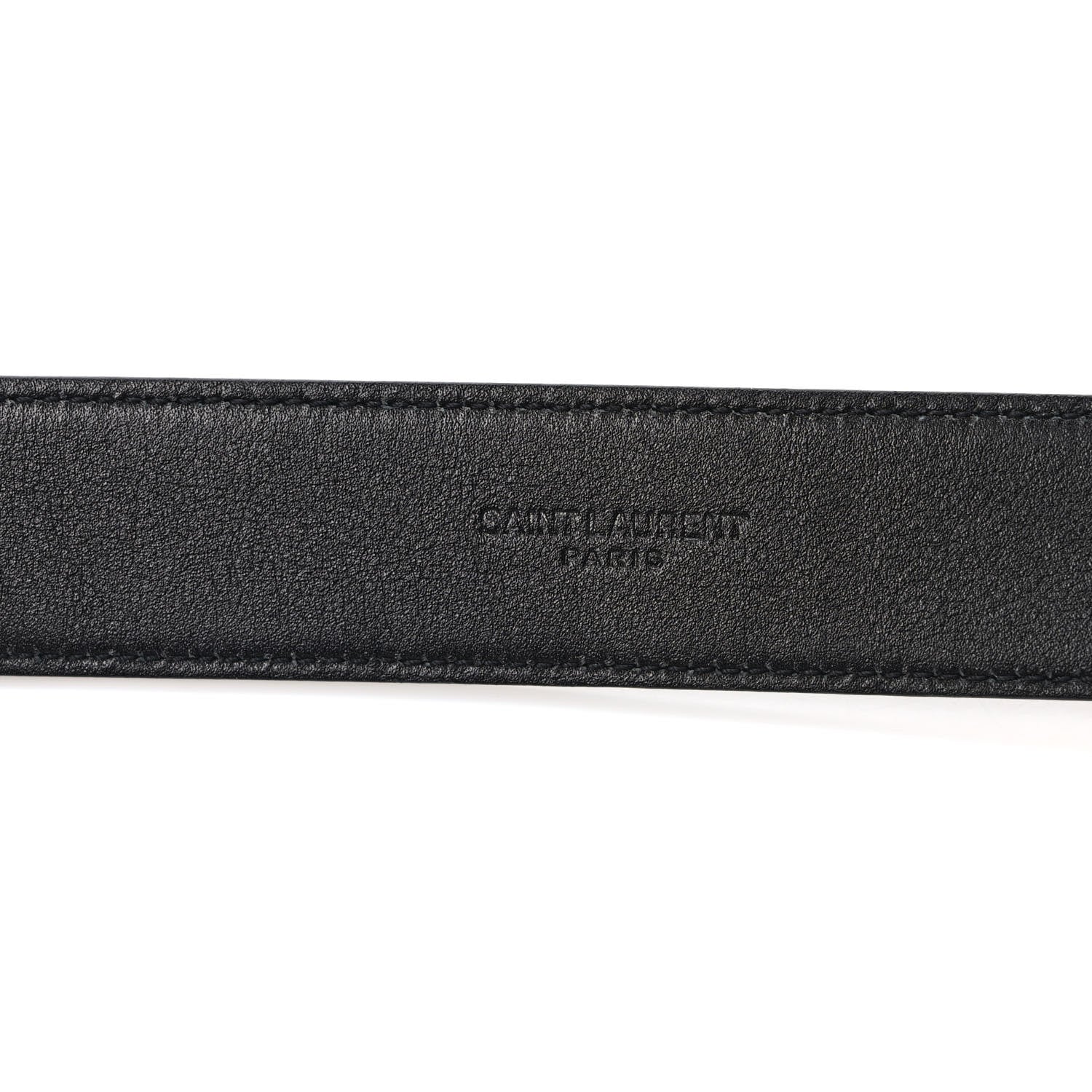 Saint Laurent Smooth Calfskin Monogram Square Buckle Belt 80 32 Black 3 of 5