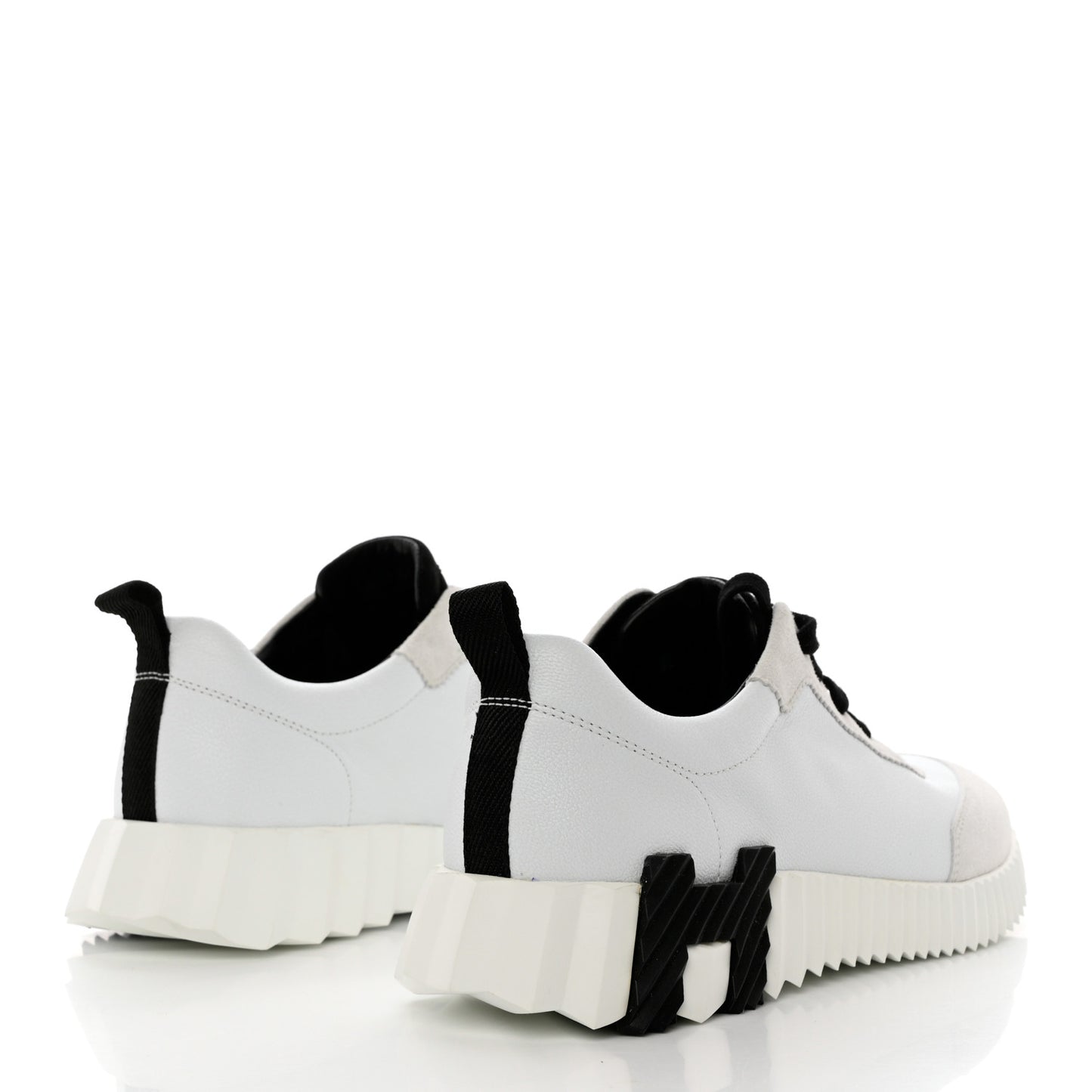 Goatskin Suede Goatskin Bouncing Sneakers 39 White Black